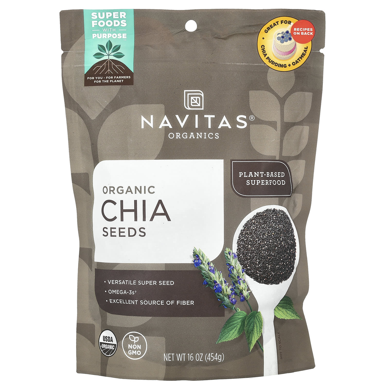 Navitas Organics Органические семена чиа 454 г 2190₽