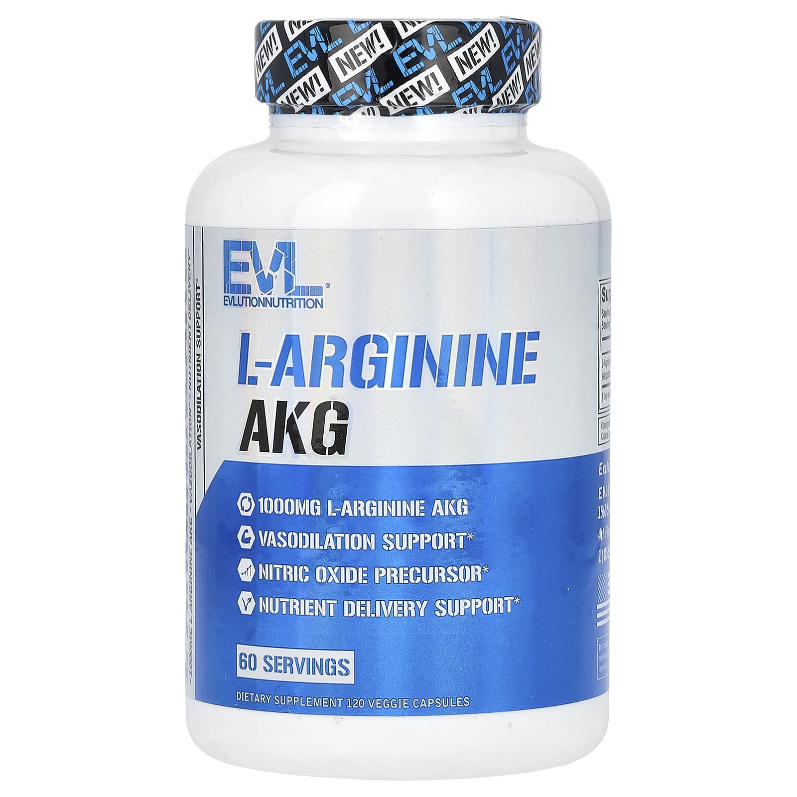 EVLution Nutrition L-аргинин AKG 1000 мг 120 растительных капсул 500 мг в 1 капсуле 2190₽