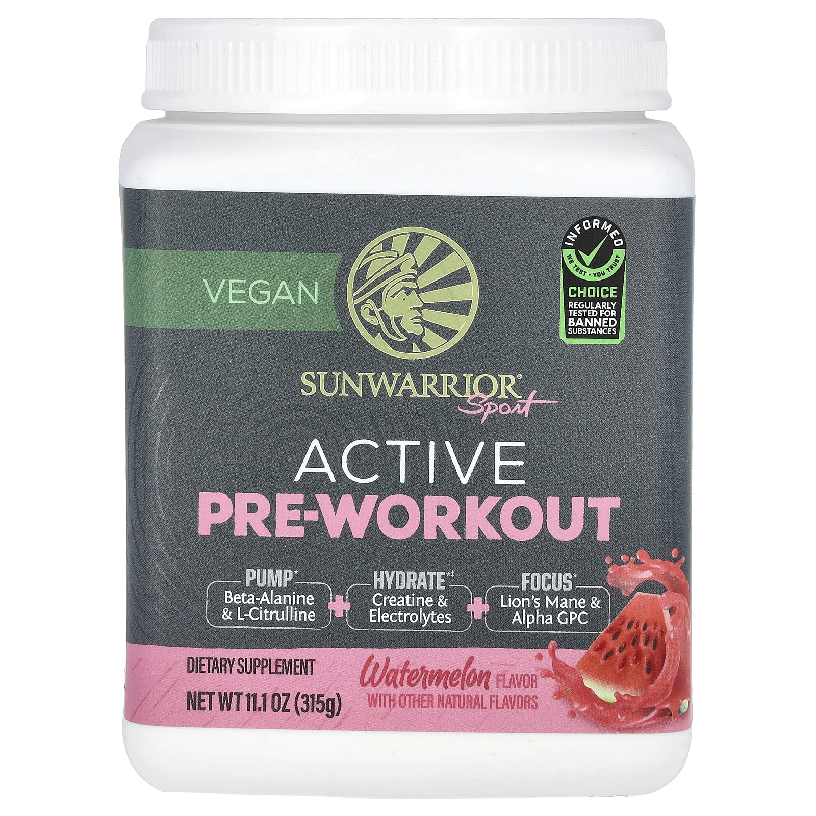 Sunwarrior Sport активный прием перед тренировкой арбуз 315 г 111 унции 8790₽