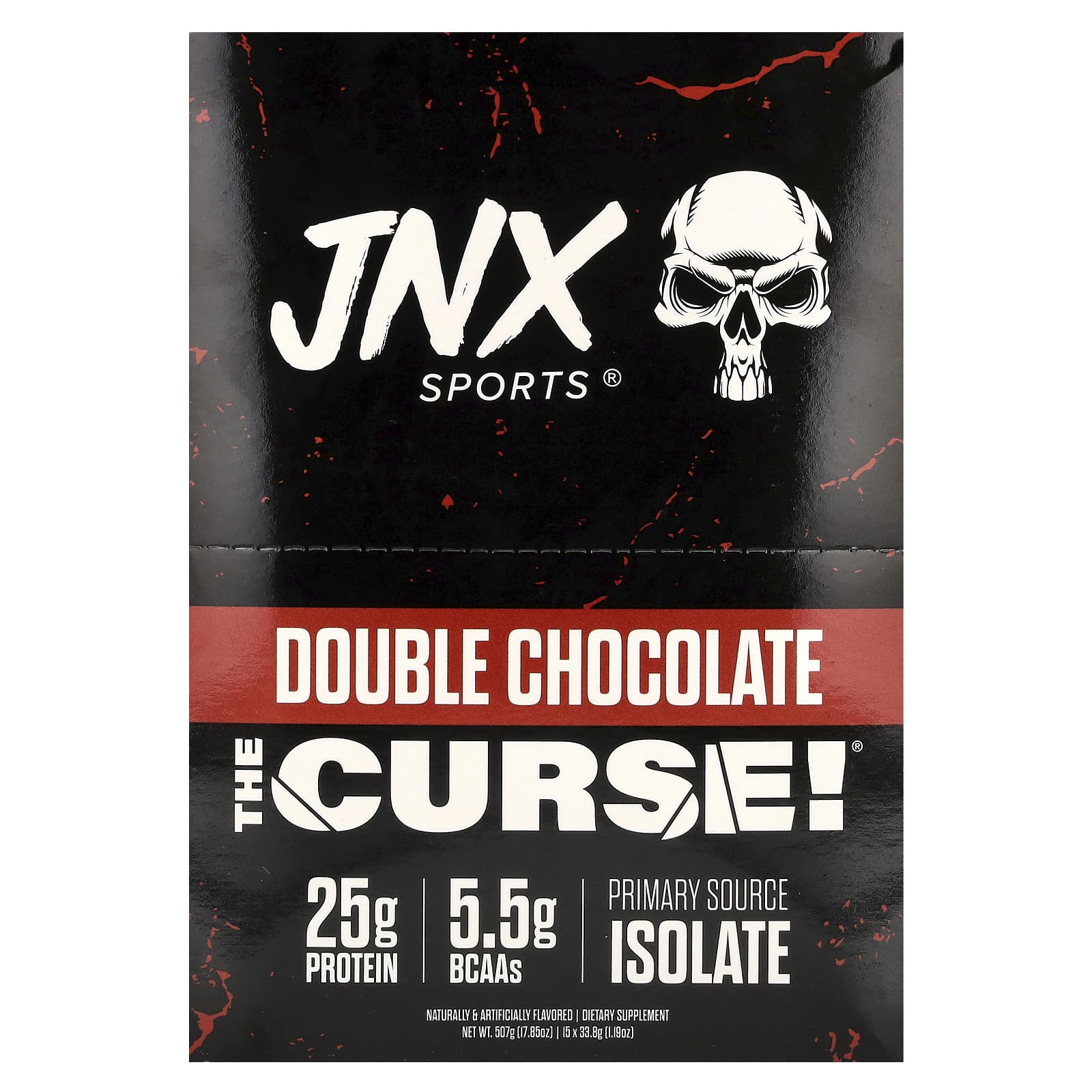 JNX Sports The Curse сыворотка премиального качества двойной шоколад 15 пакетиков по 338 г 119 унции 3390₽