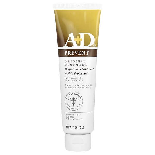 A+D, Original Ointment, мазь от опрелостей и средство для защиты кожи, 113 г (4 унции)