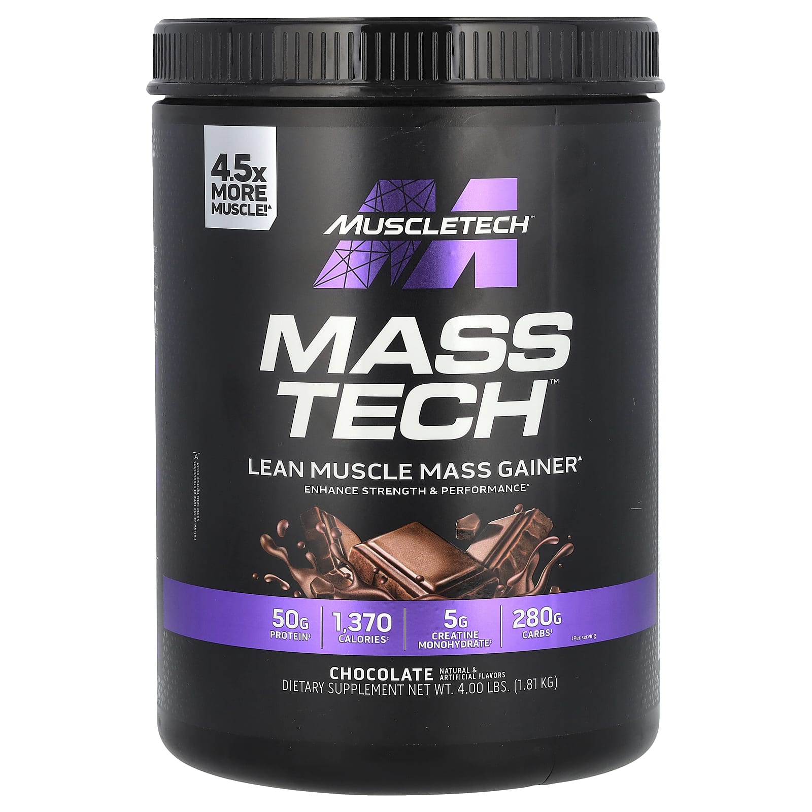 MuscleTech Mass Tech средство для набора мышечной массы шоколад 181 кг 4 фунта 6290₽