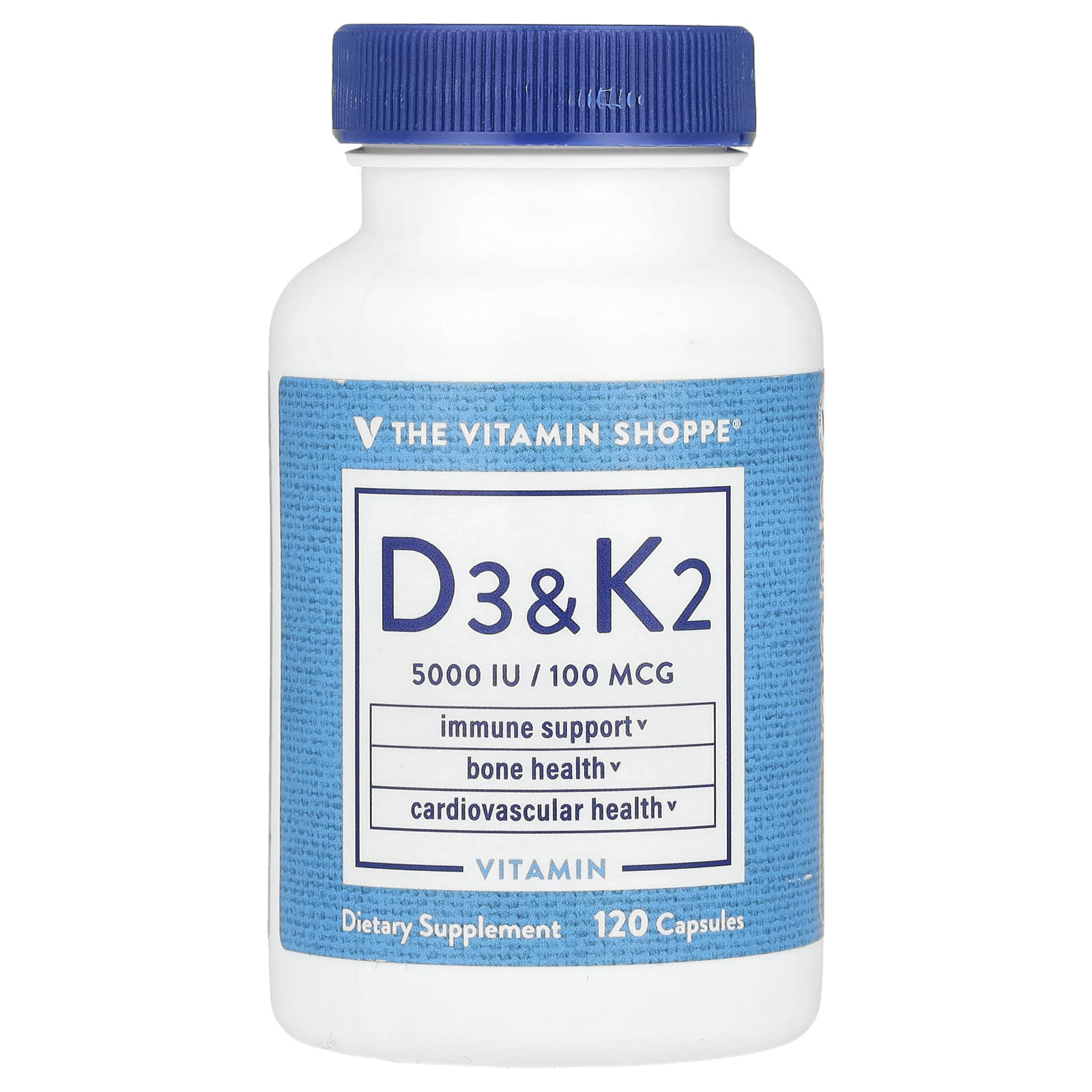 The Vitamin Shoppe Витамины D3 и K2 120 капсул 5690₽