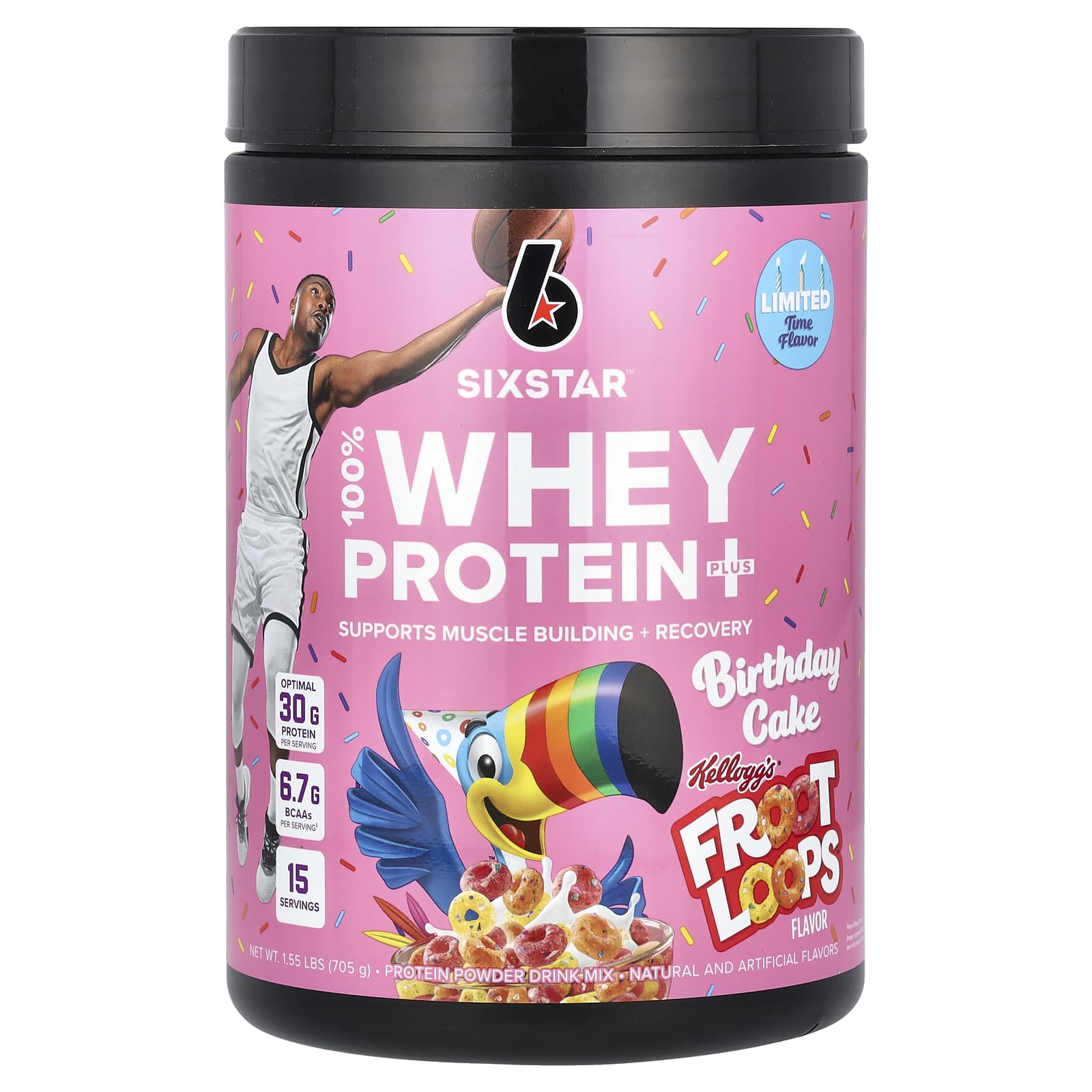 SIXSTAR 100 Whey Protein Plus праздничный торт Kelloggs Froot Loops 705 г 155 фунта 4490₽