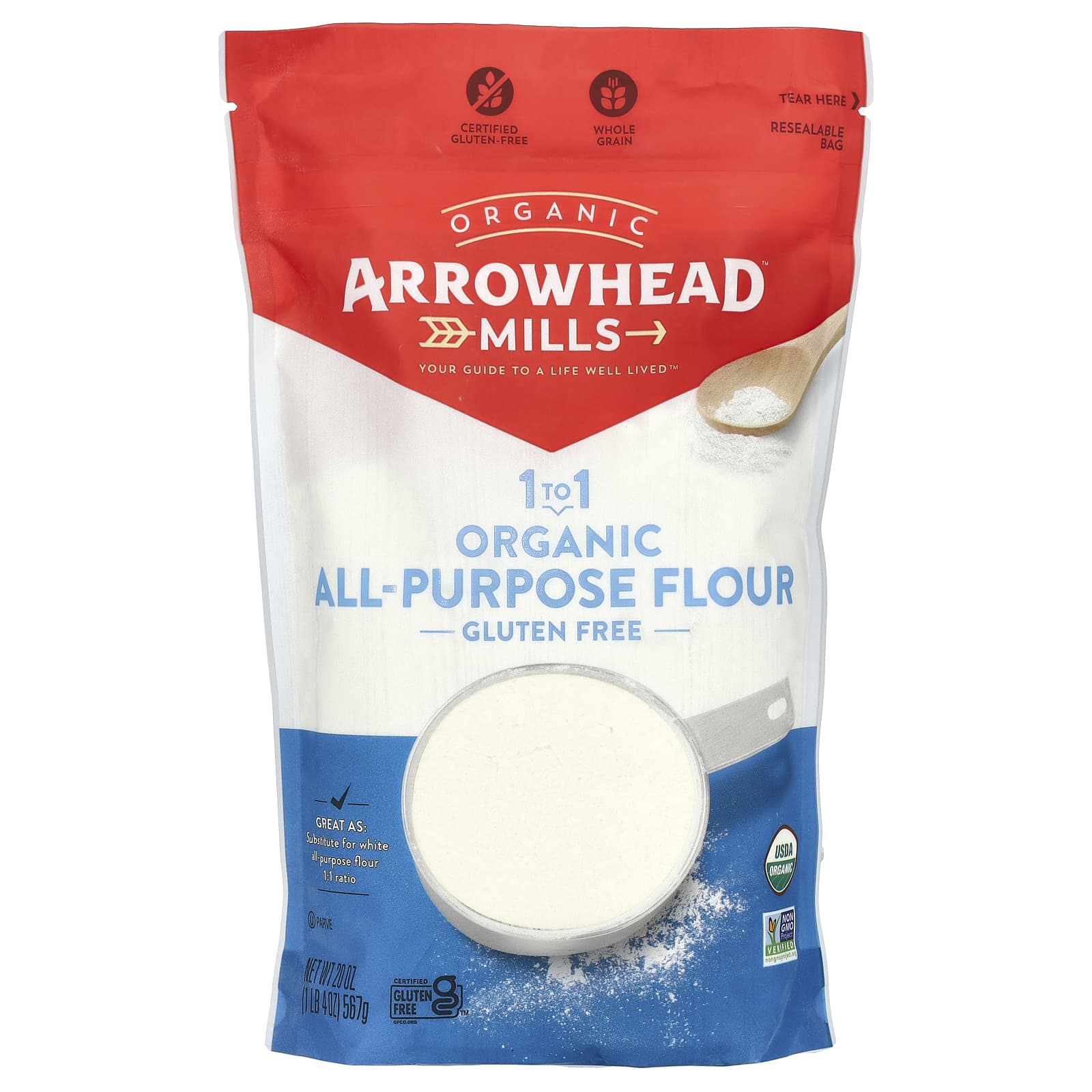 Arrowhead Mills 1 1 органическая универсальная мука без глютена 567 г 20 унций 1590₽