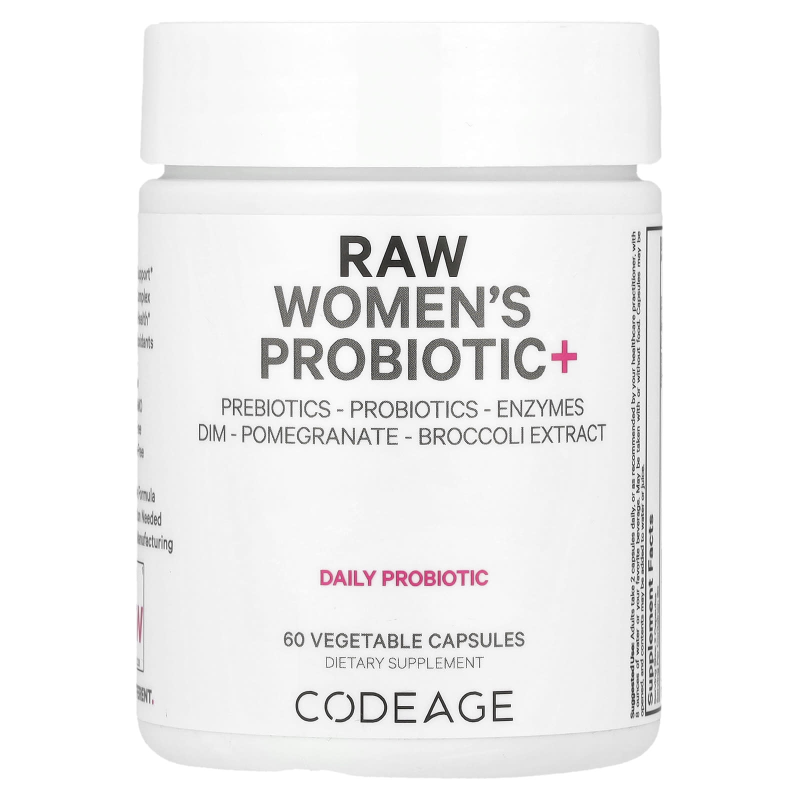 Codeage RAW Womens Probiotic 60 растительных капсул 7590₽