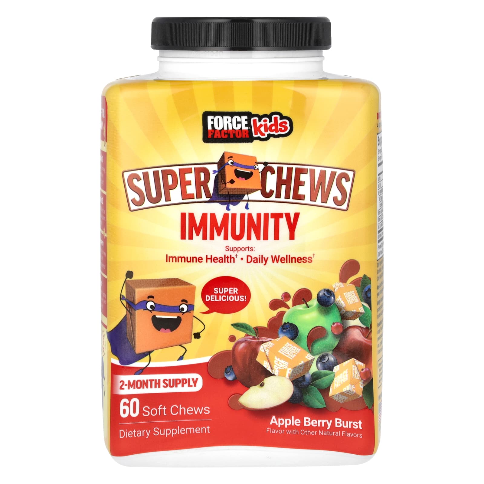 Force Factor Kids Super Chews для иммунитета яблочный вкус 60 жевательных таблеток 2890₽