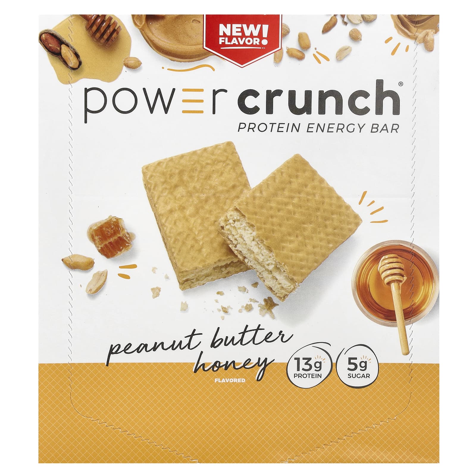 BNRG Power Crunch Protein Energy батончик с арахисовой пастой и медом 12 батончиков по 40 г 14 унции 4190₽
