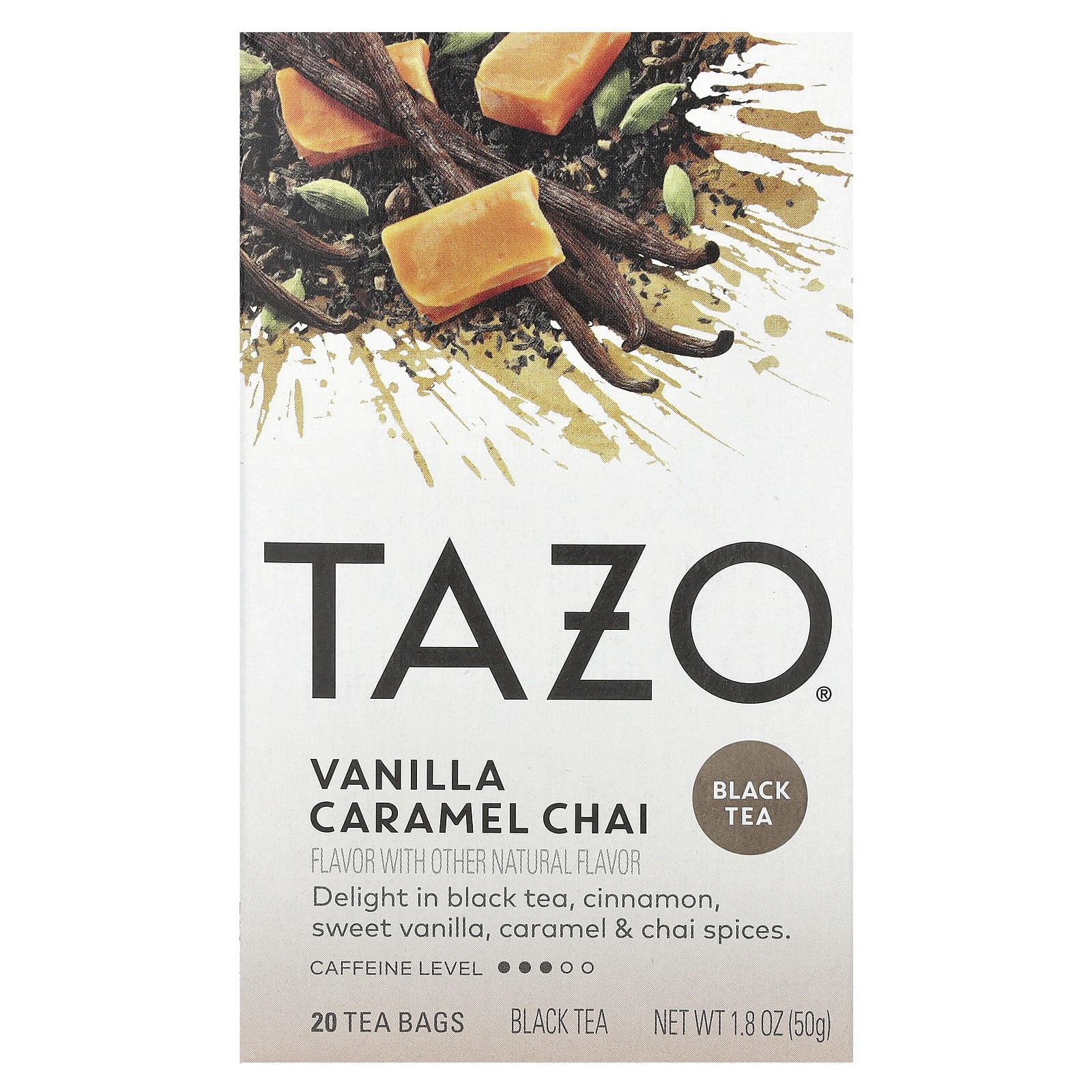 Tazo Teas Black Tea чай со вкусом ванили и карамели 20 чайных пакетиков 50 г 18 унции 1590₽