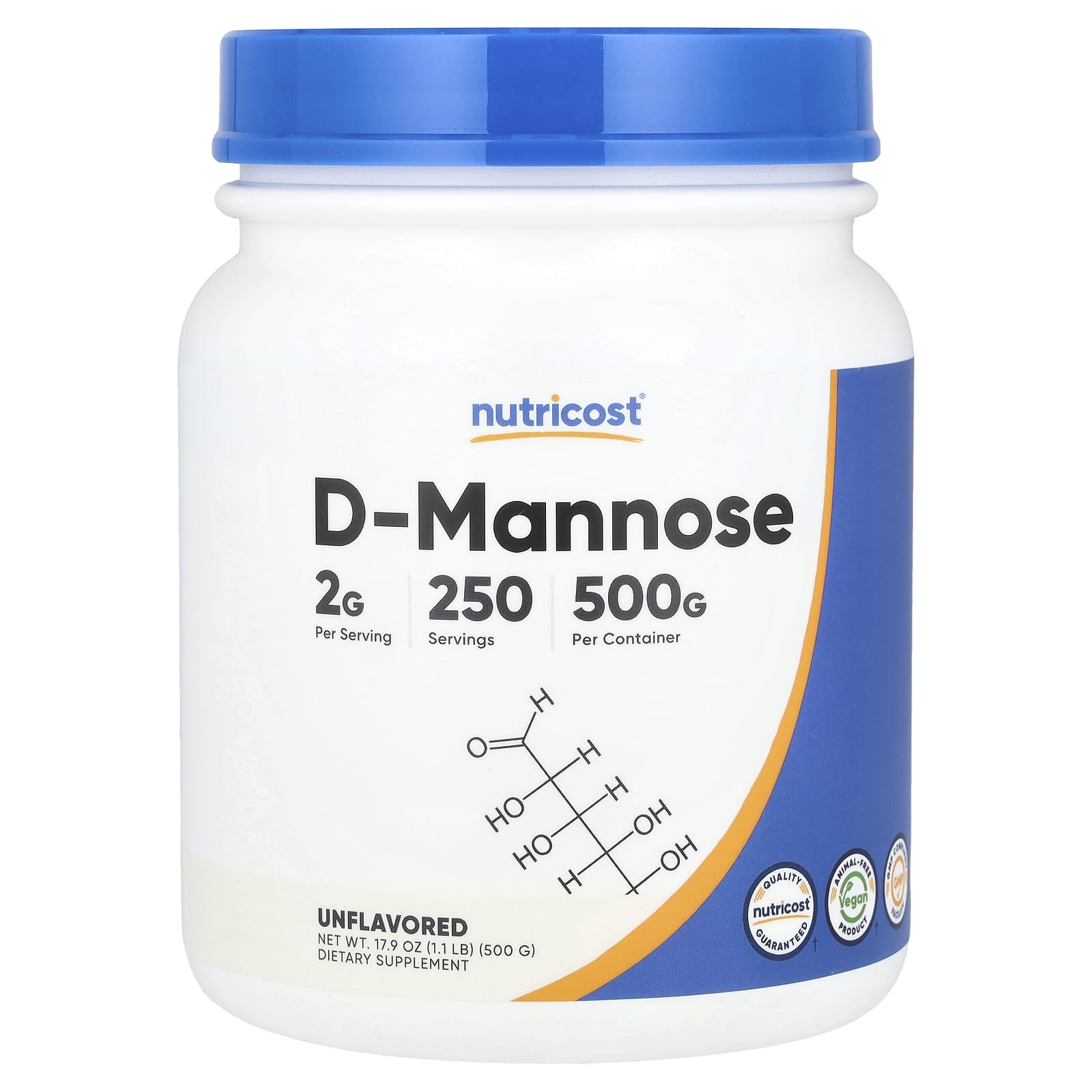 Nutricost D-манноза без добавок 500 г 11 фунта 8590₽