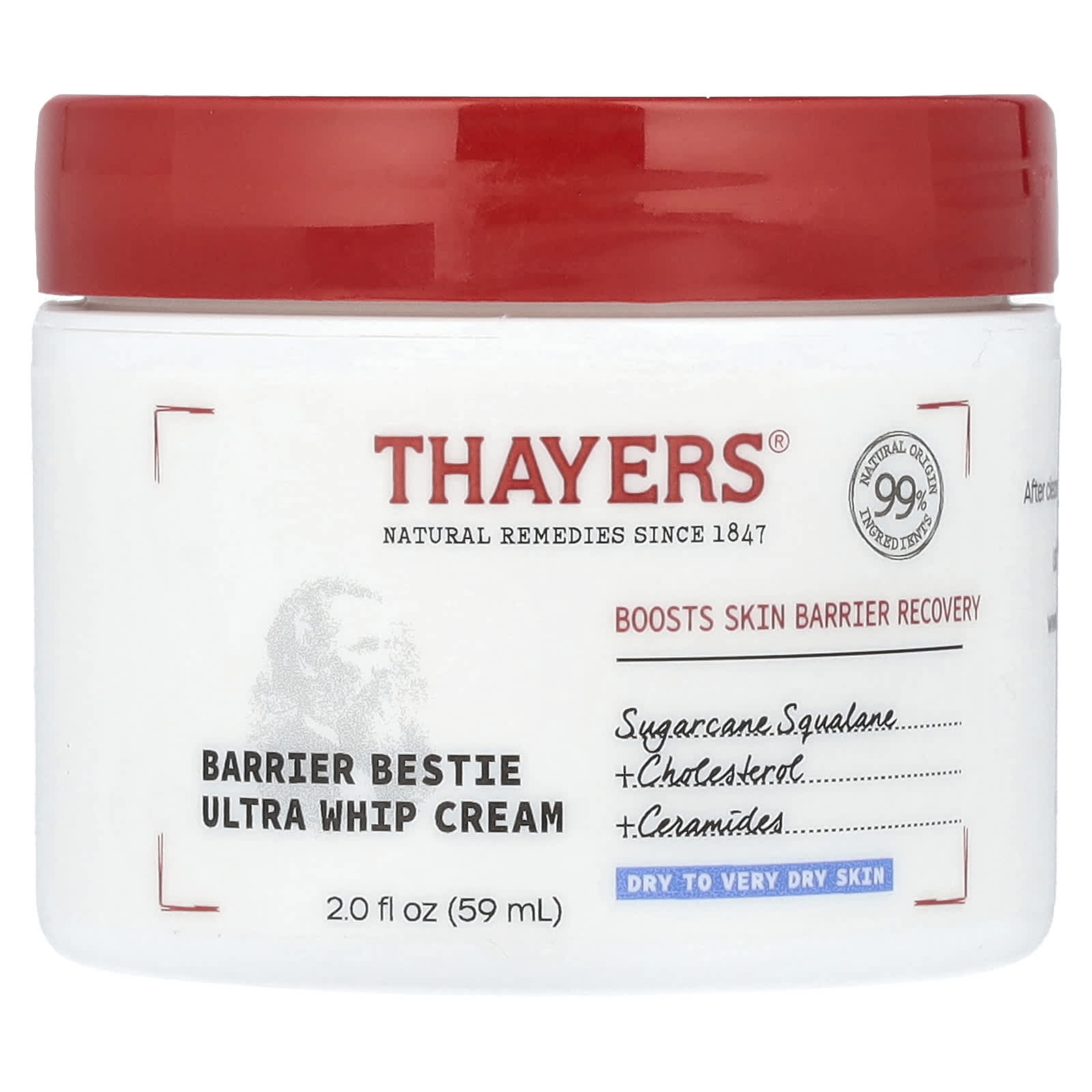 Thayers, Barrier Bestie Ultra Whip, крем, без отдушек, 59 мл (2 жидк. Унции)