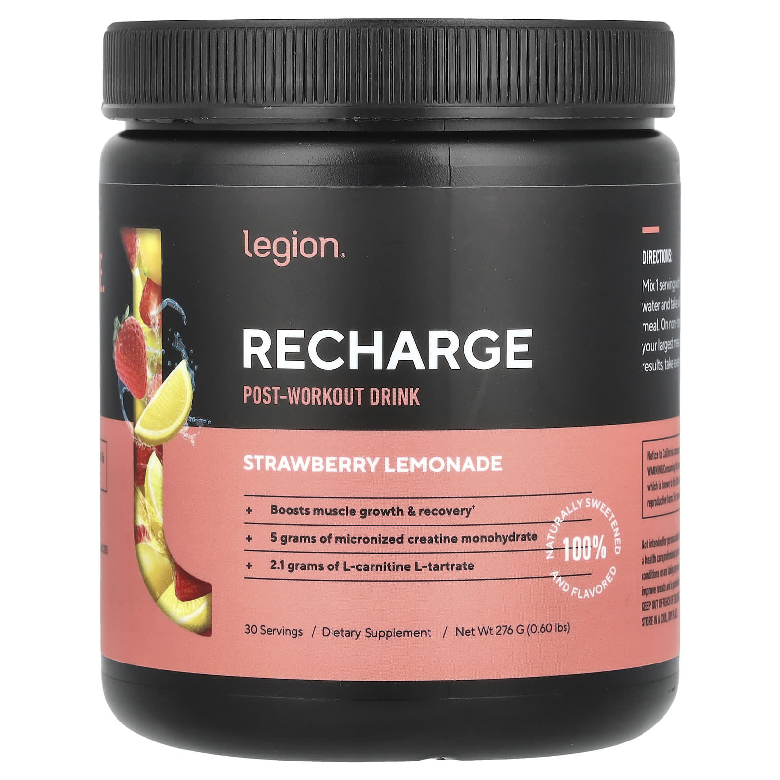 Legion Athletics Recharge напиток после тренировки клубничный лимонад 276 г 06 фунта 7590₽