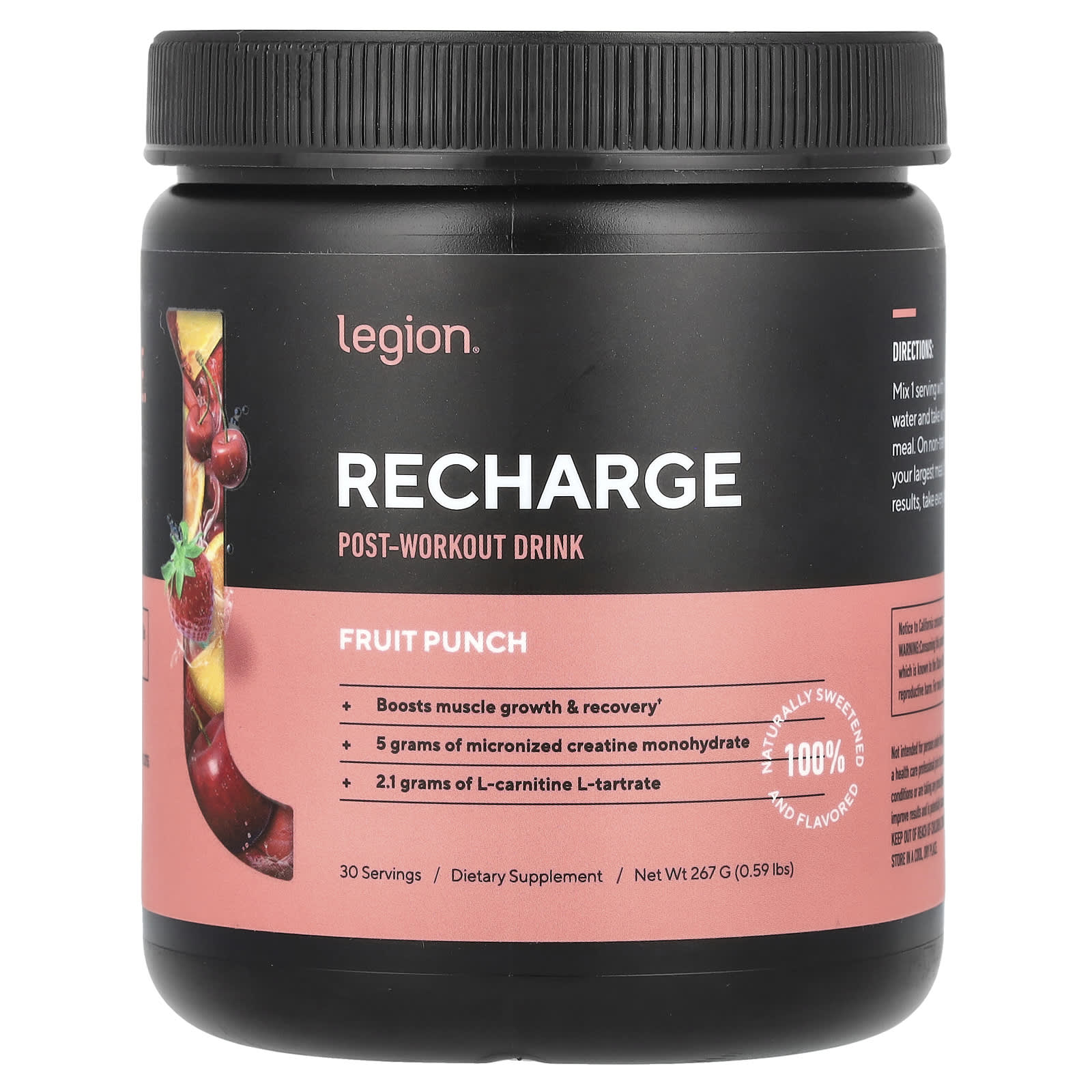 Legion Athletics Recharge послетренировочный напиток фруктовый пунш 267 г 059 фунта 7590₽