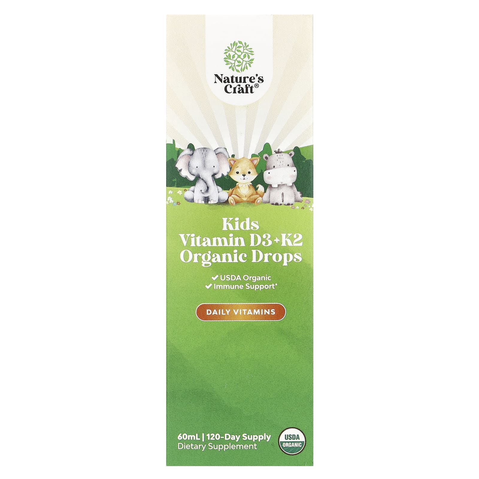 Natures Craft Organic Kids Vitamin D3 K2 60 мл 2790₽