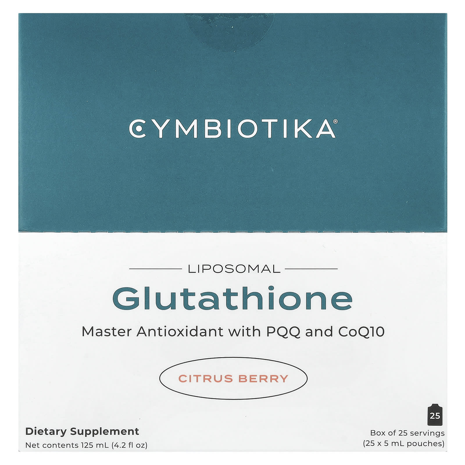 Cymbiotika, Глутатион, липосомальный препарат, цитрусовые, 25 пакетиков по 5 мл