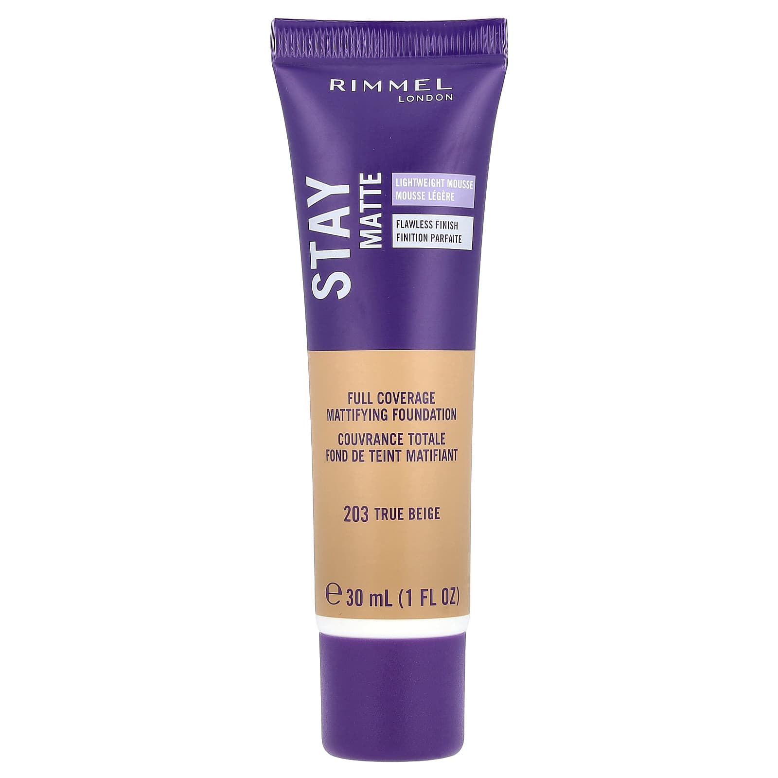 Rimmel London Stay Matte Full Coverage Mattifying Foundation 203 True Beige 1 fl oz 30 ml 1590₽