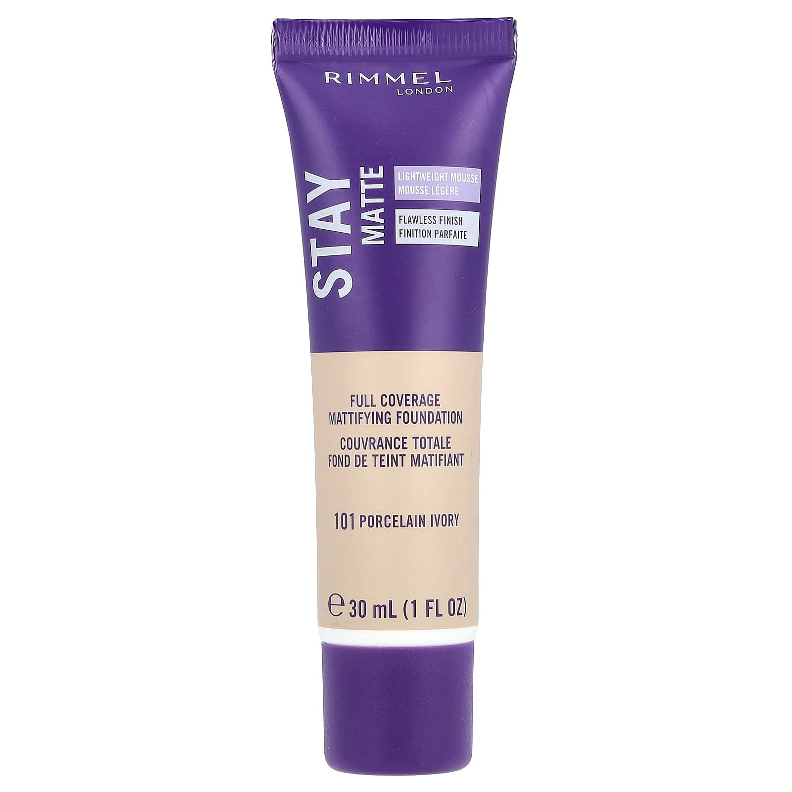 Rimmel London Stay Matte Full Coverage Mattifying Foundation 101 Porcelain Ivory 1 fl oz 30 ml 1490₽