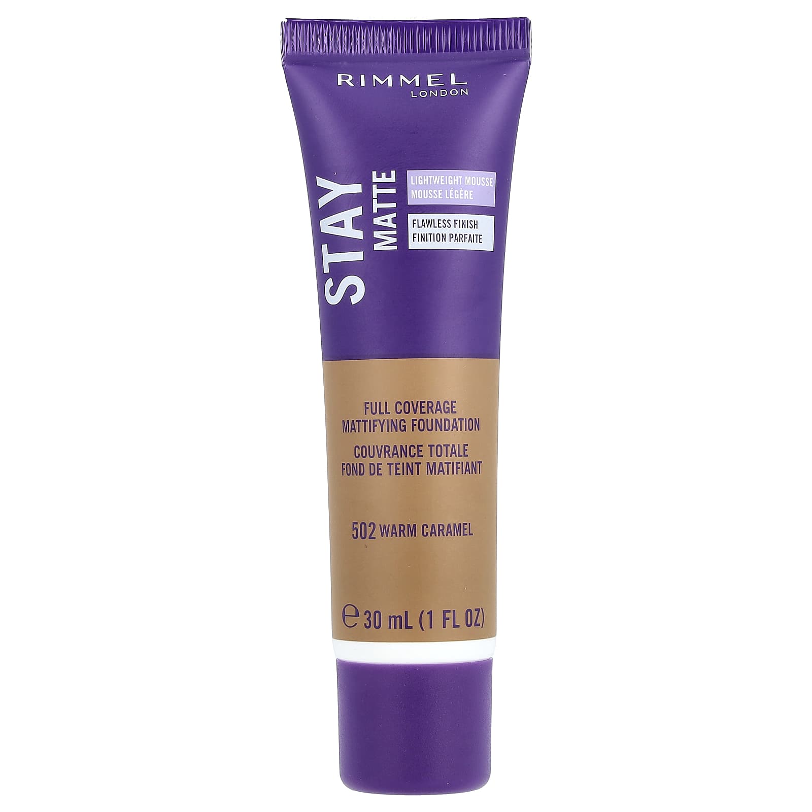 Rimmel London Stay Matte Full Coverage Mattifying Foundation 502 Warm Caramel 1 fl oz 30 ml 1490₽