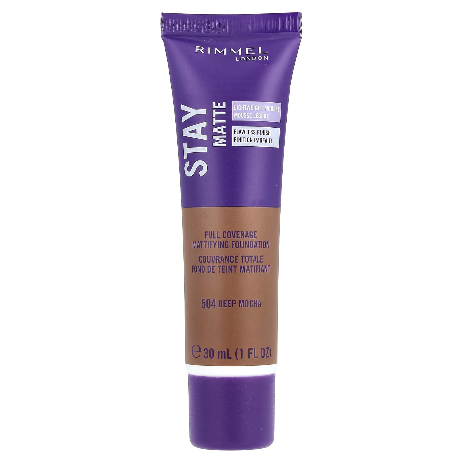 Rimmel London Stay Matte Full Coverage Mattifying Foundation 504 Deep Mocha 1 fl oz 30 ml 1490₽