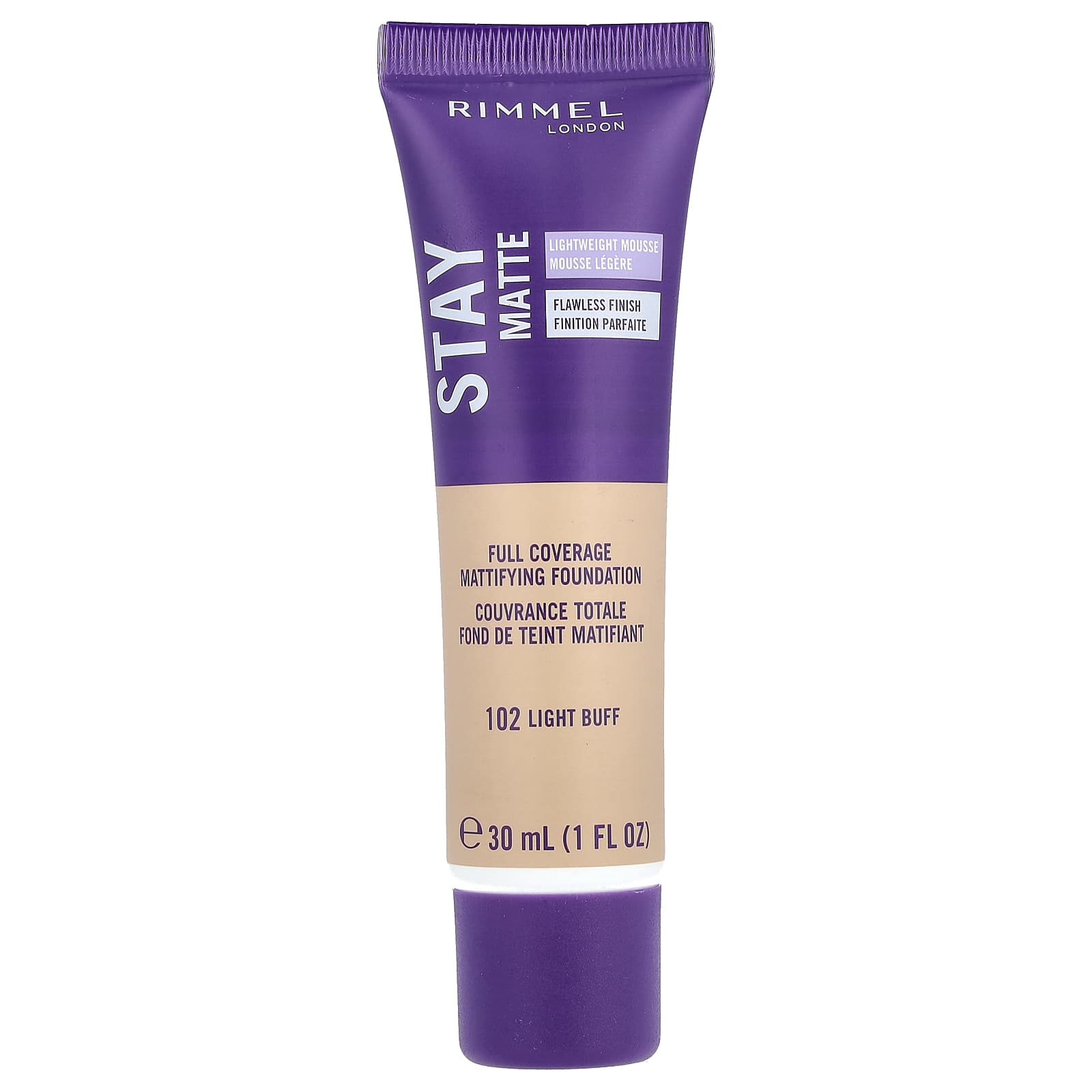 Rimmel London Stay Matte Full Coverage Mattifying Foundation 102 Light Buff 1 fl oz 30 ml 1490₽