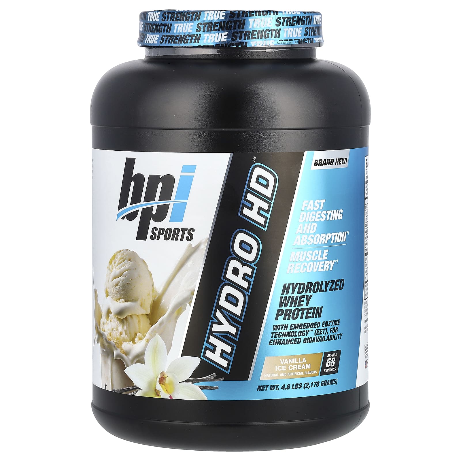 BPI Sports Hydro HD гидролизованный сывороточный протеин ванильное мороженое 2176 г 48 фунта 14590₽