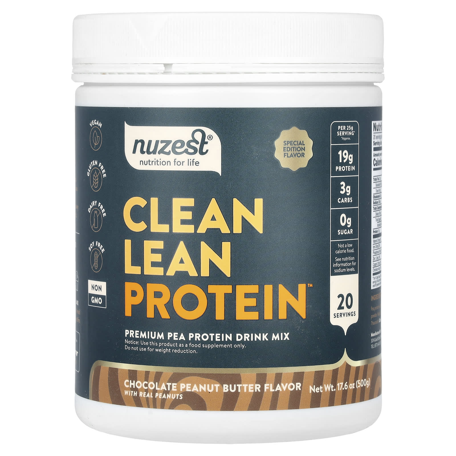Nuzest, Clean Lean Protein, шоколадно-арахисовая паста, 500 г (17,6 унции)