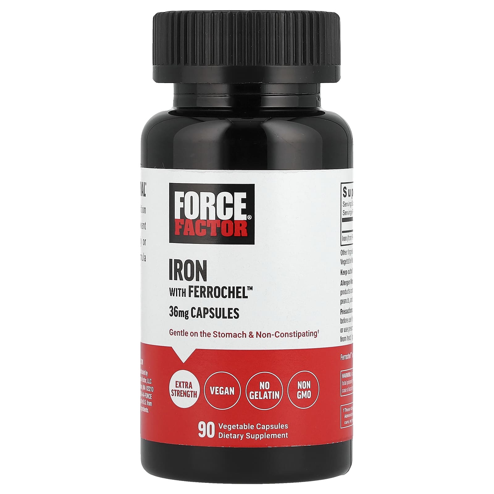 Force Factor Iron with Ferrochel 36 mg 90 Vegetable Capsules 1990₽