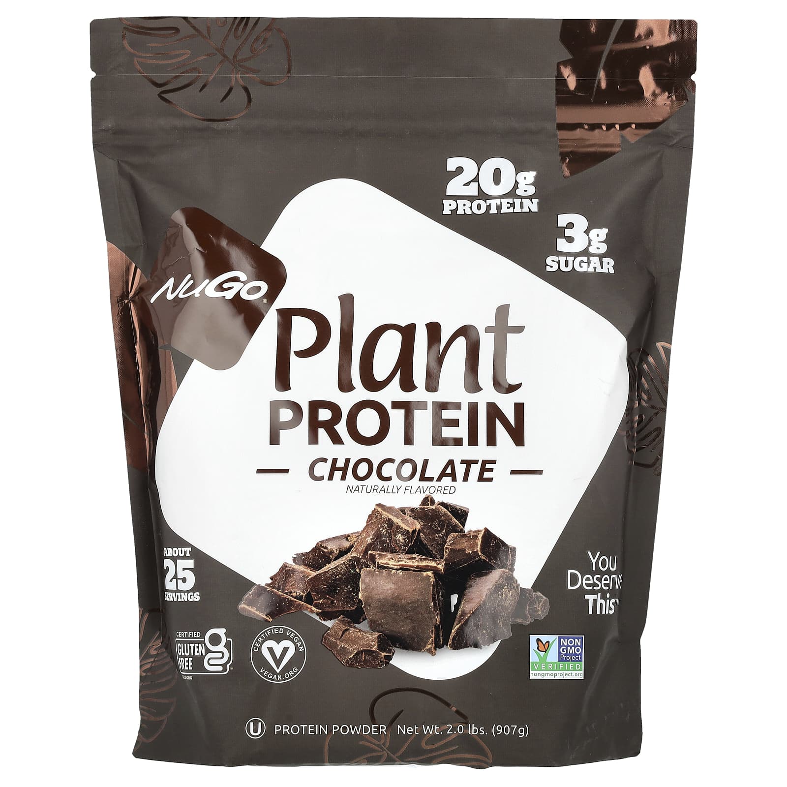 NuGo Nutrition Plant Protein Chocolate 2 lbs 907 g 9090₽