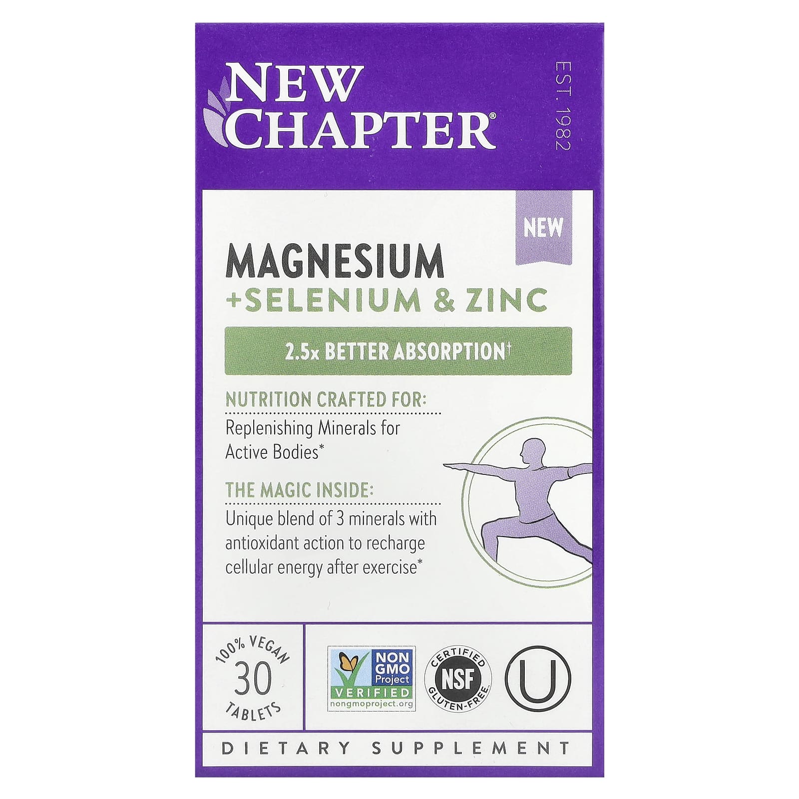 New Chapter Magnesium Selenium - Zinc 30 Vegan Tablets 3490₽