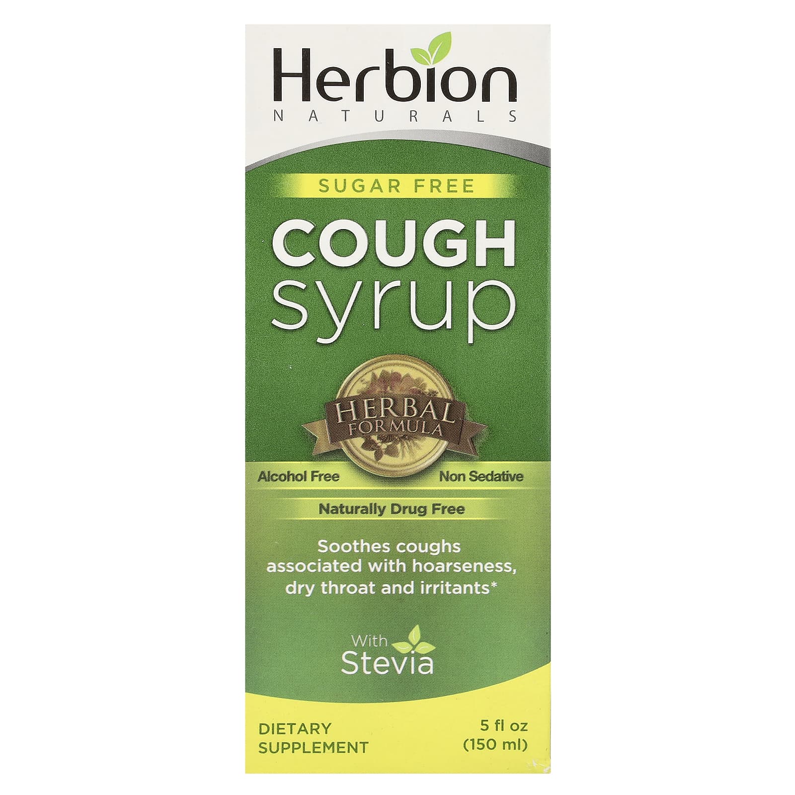 Herbion Naturals Сироп от кашля без сахара со стевией без спирта 150 мл 5 жидк Унций 1890₽