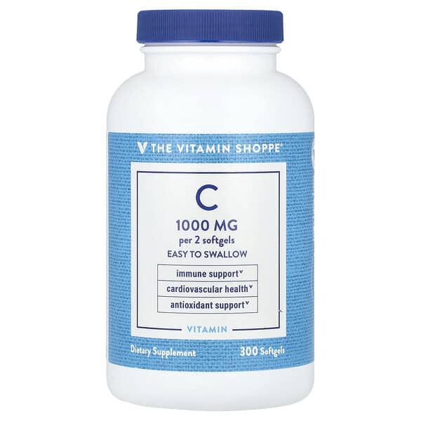 The Vitamin Shoppe, Витамин C, 1000 мг, 300 капсул (500 мг в каждой капсуле)