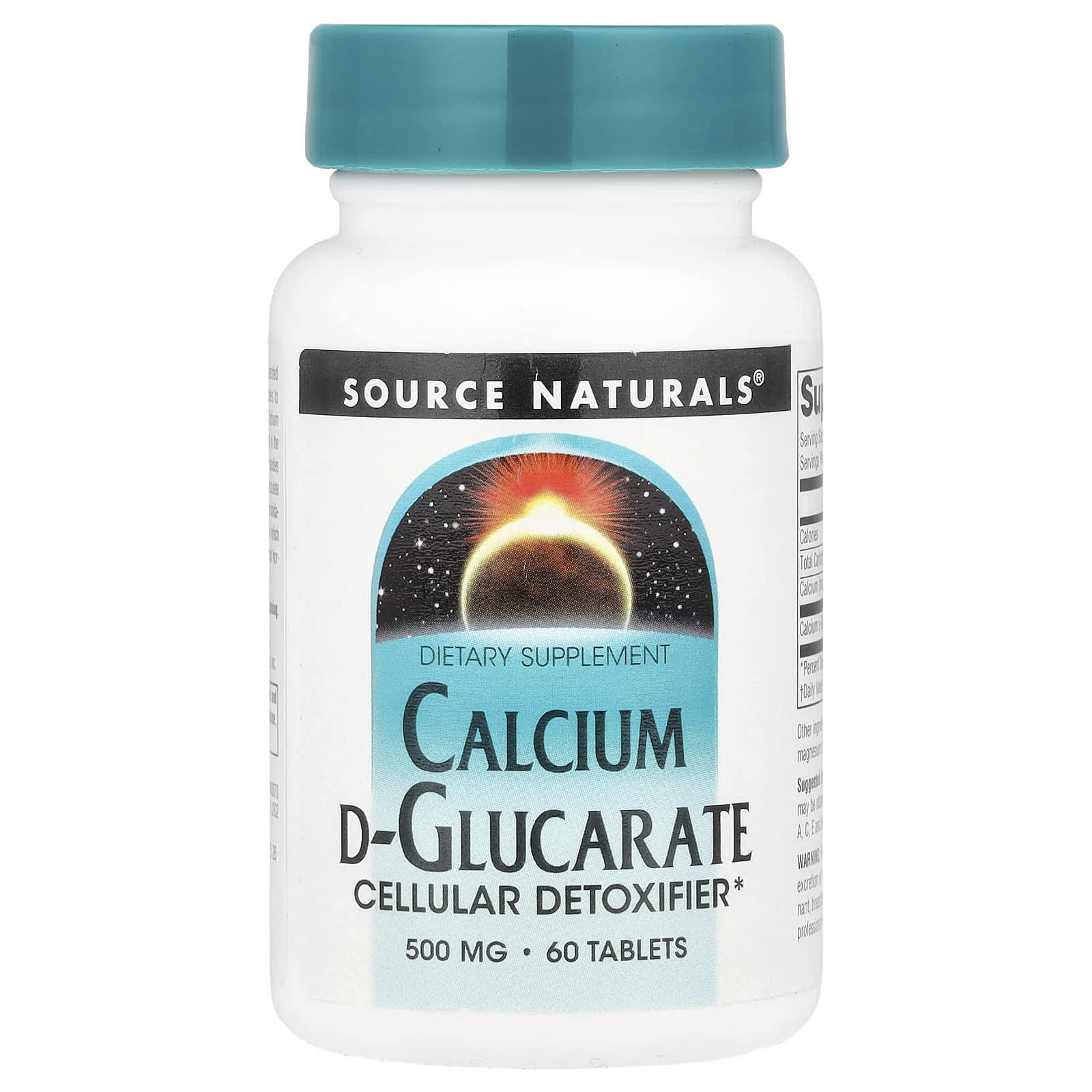 Source Naturals D-глюкарат кальция 1000 мг 60 таблеток 500 мг в каждой таблетке 3790₽