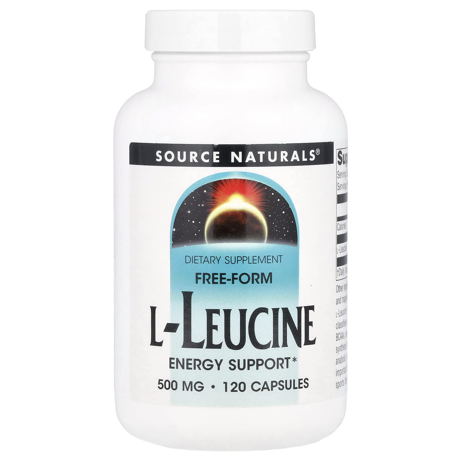 Source Naturals L-лейцин в свободной форме 1500 мг 120 капсул 500 мг в каждой капсуле 2490₽