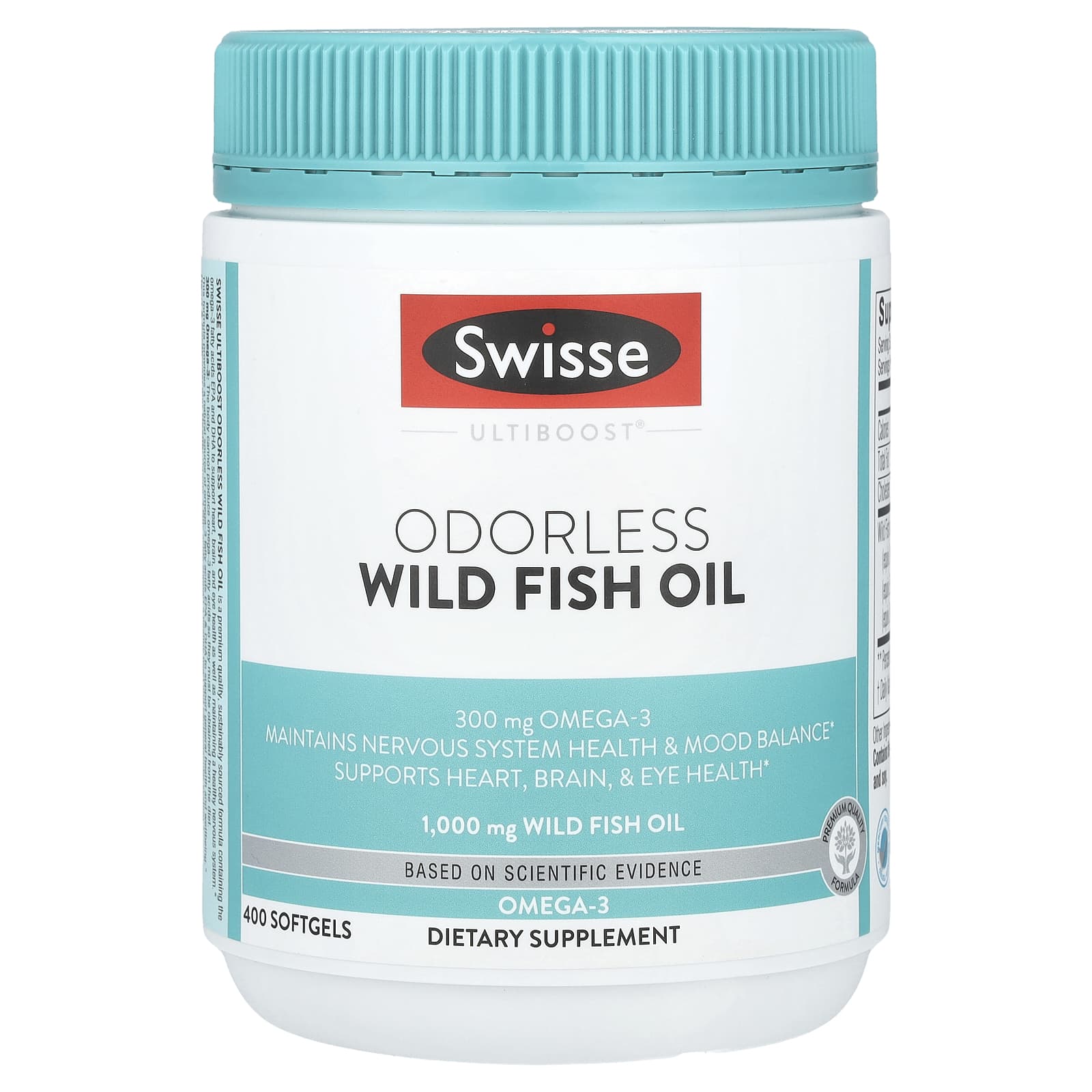 Swisse, Ultiboost® жир диких рыб без запаха, 1000 мг, 400 мягких таблеток