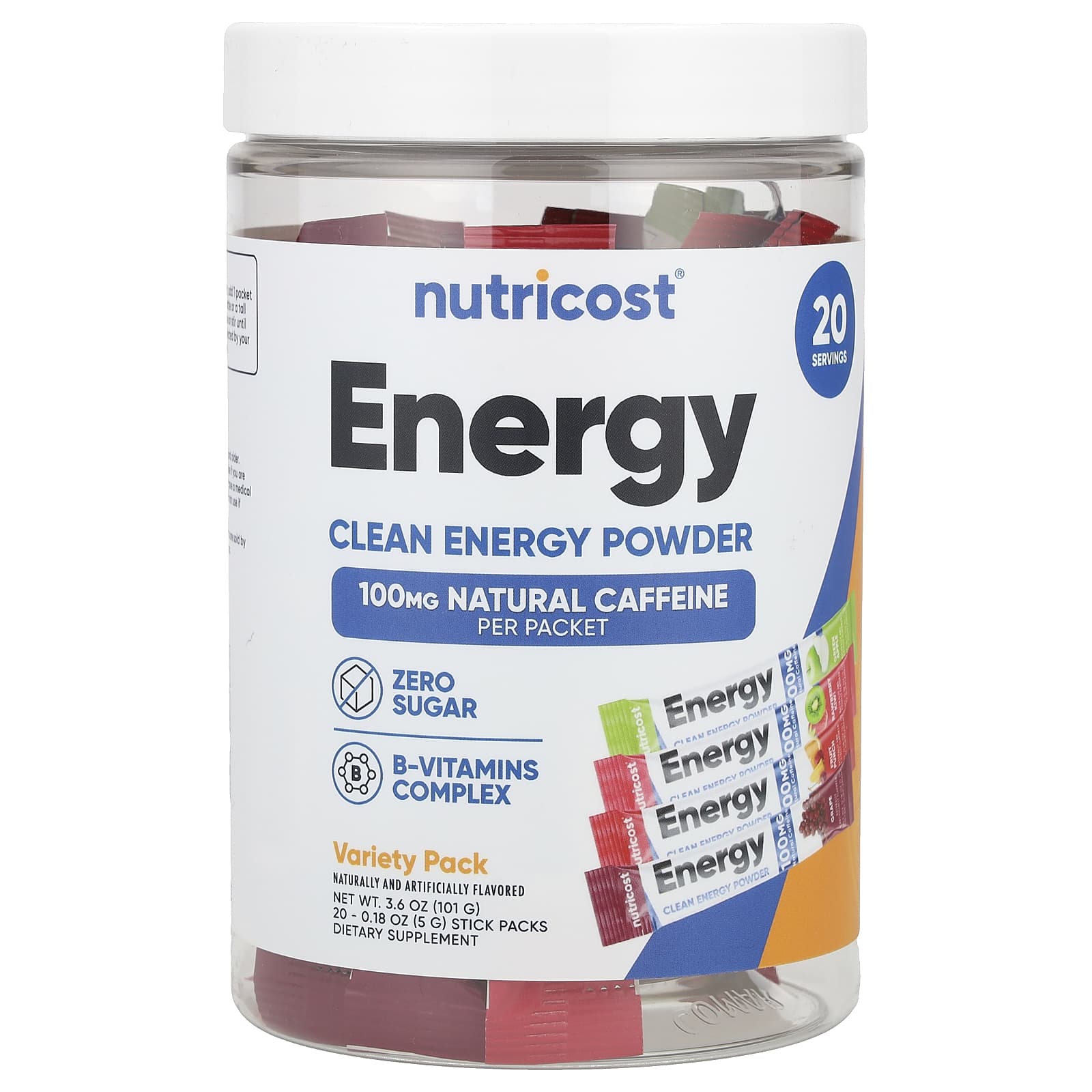 Nutricost Energy Clean Energy порошок разнообразные 20 пакетиков по 5 г 018 унции 4590₽