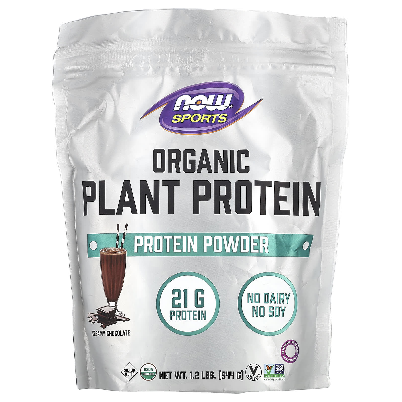 NOW Foods Sports органический растительный протеиновый порошок сливочный шоколад 544 г 12 фунта 3390₽