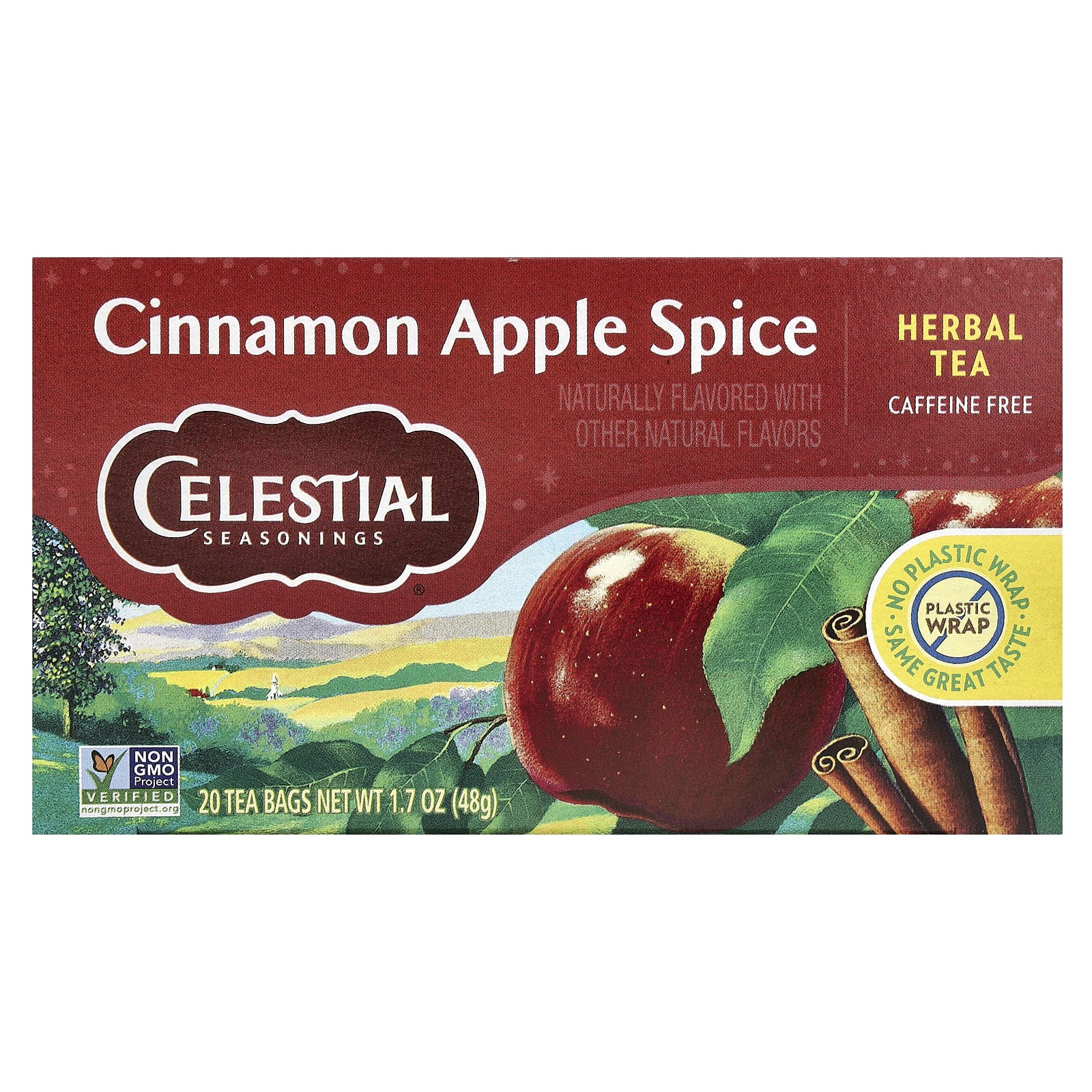 Celestial Seasonings травяной чай со вкусом корицы и яблока без кофеина 20 чайных пакетиков 48 г 17 унции 1590₽