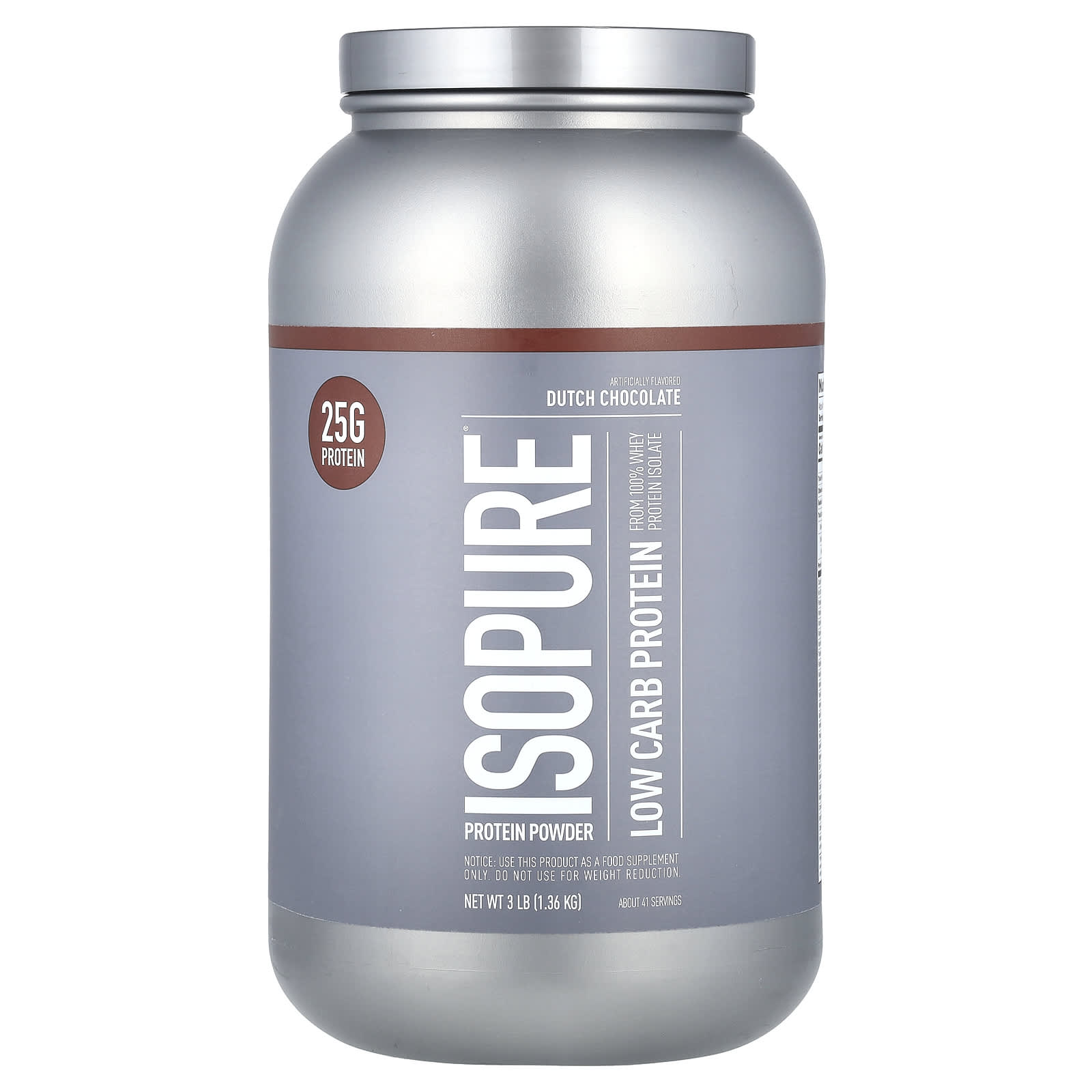 Isopure Протеиновый порошок с низким содержанием углеводов голландский шоколад 3 фунта 1361 г 14490₽