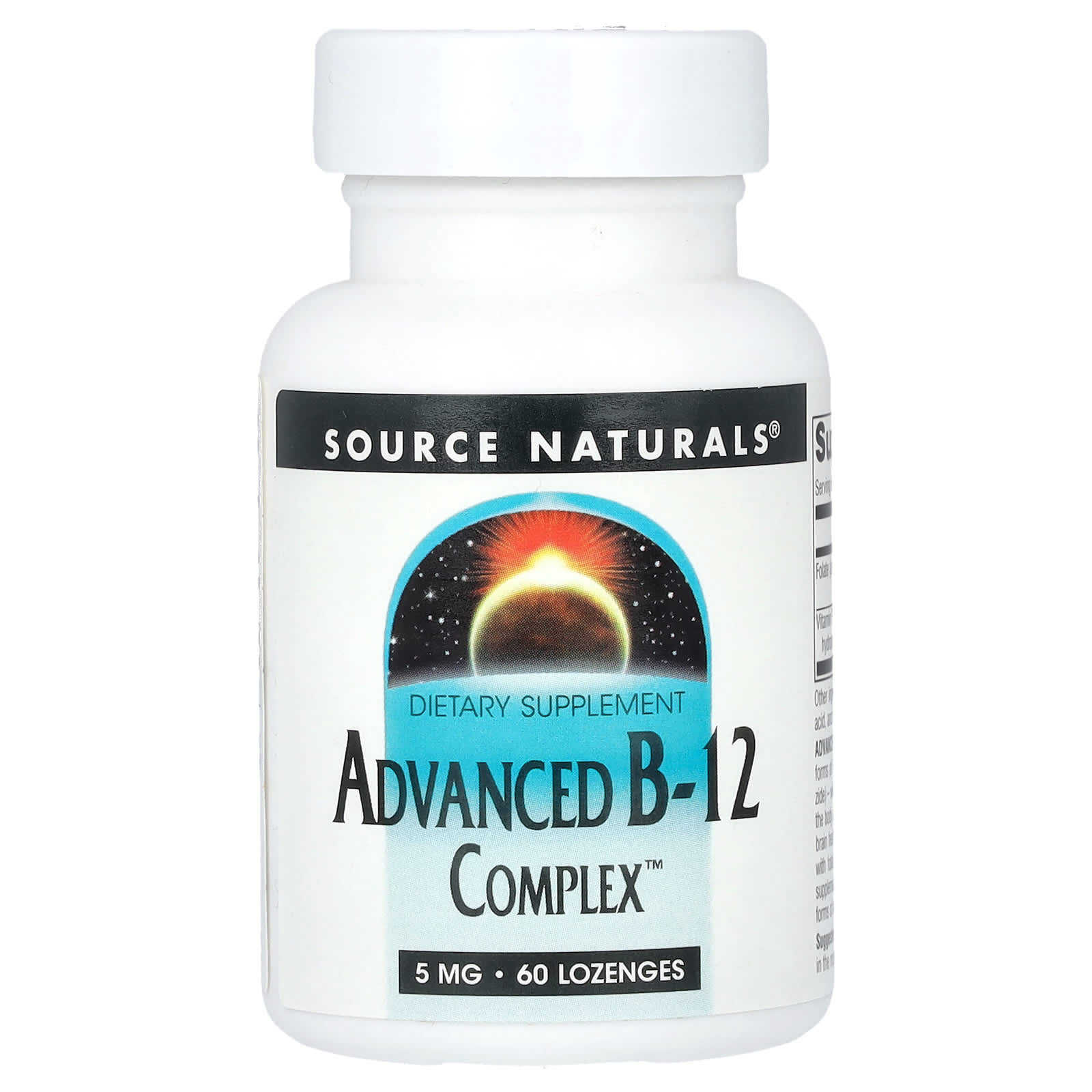 Source Naturals улучшенный комплекс B-12 5 мг 60 таблеток для рассасывания 3390₽