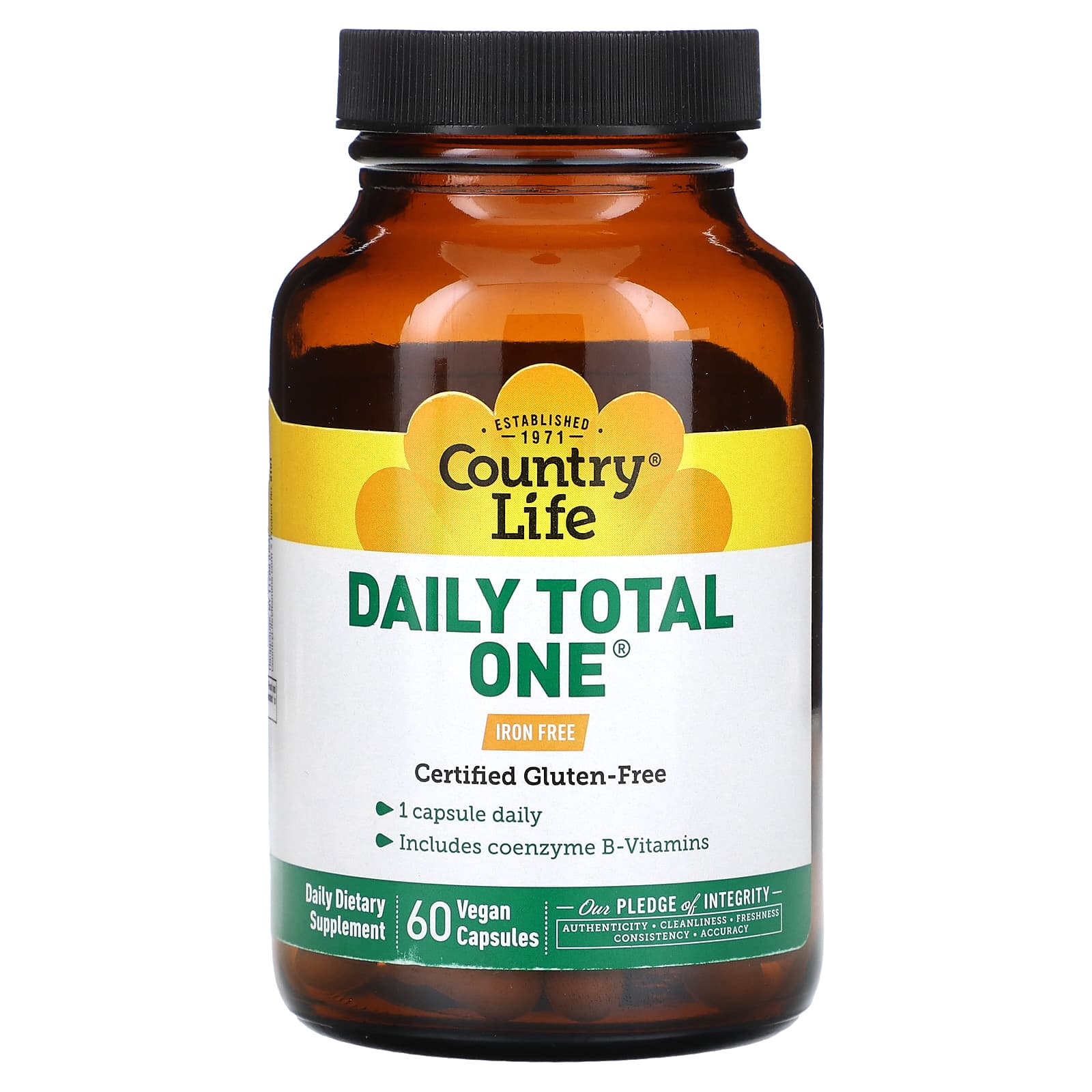 Country Life Daily Total One мультивитаминный комплекс без железа 60 веганских капсул 3890₽