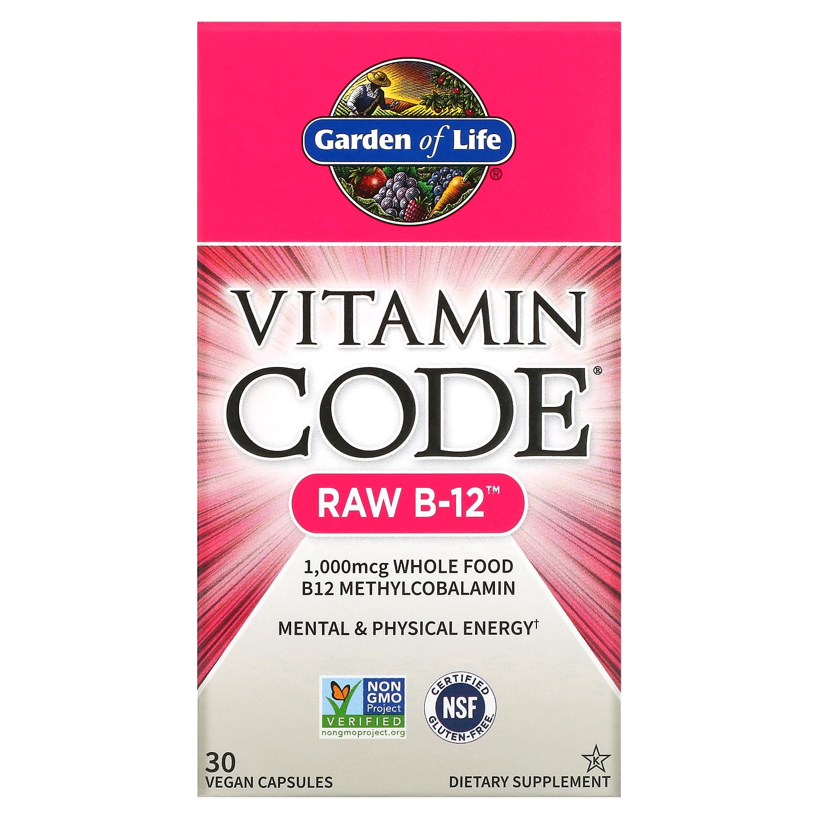Garden of Life Vitamin Code RAW B12 30 растительных капсул 2490₽