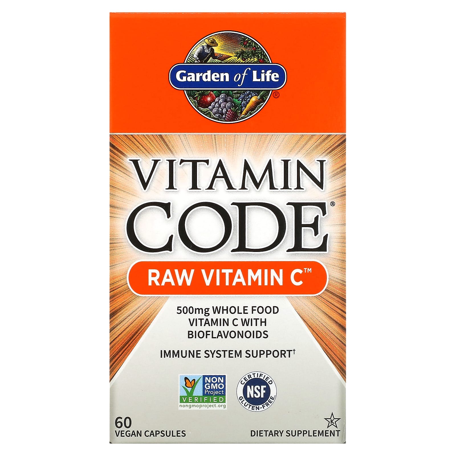 Garden of Life Vitamin Code Raw Vitamin C 60 веганских капсул 2890₽