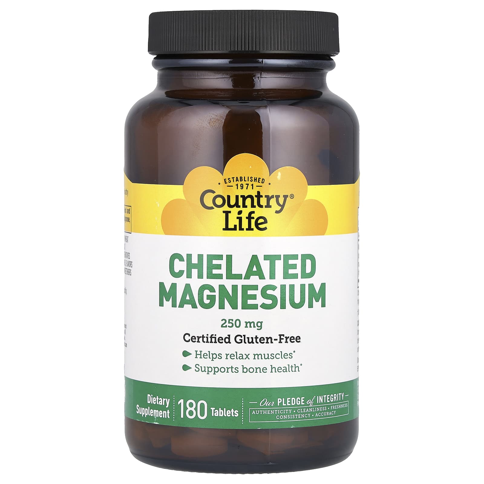 Country Life магний в хелатной форме 250 мг 180 таблеток 3190₽
