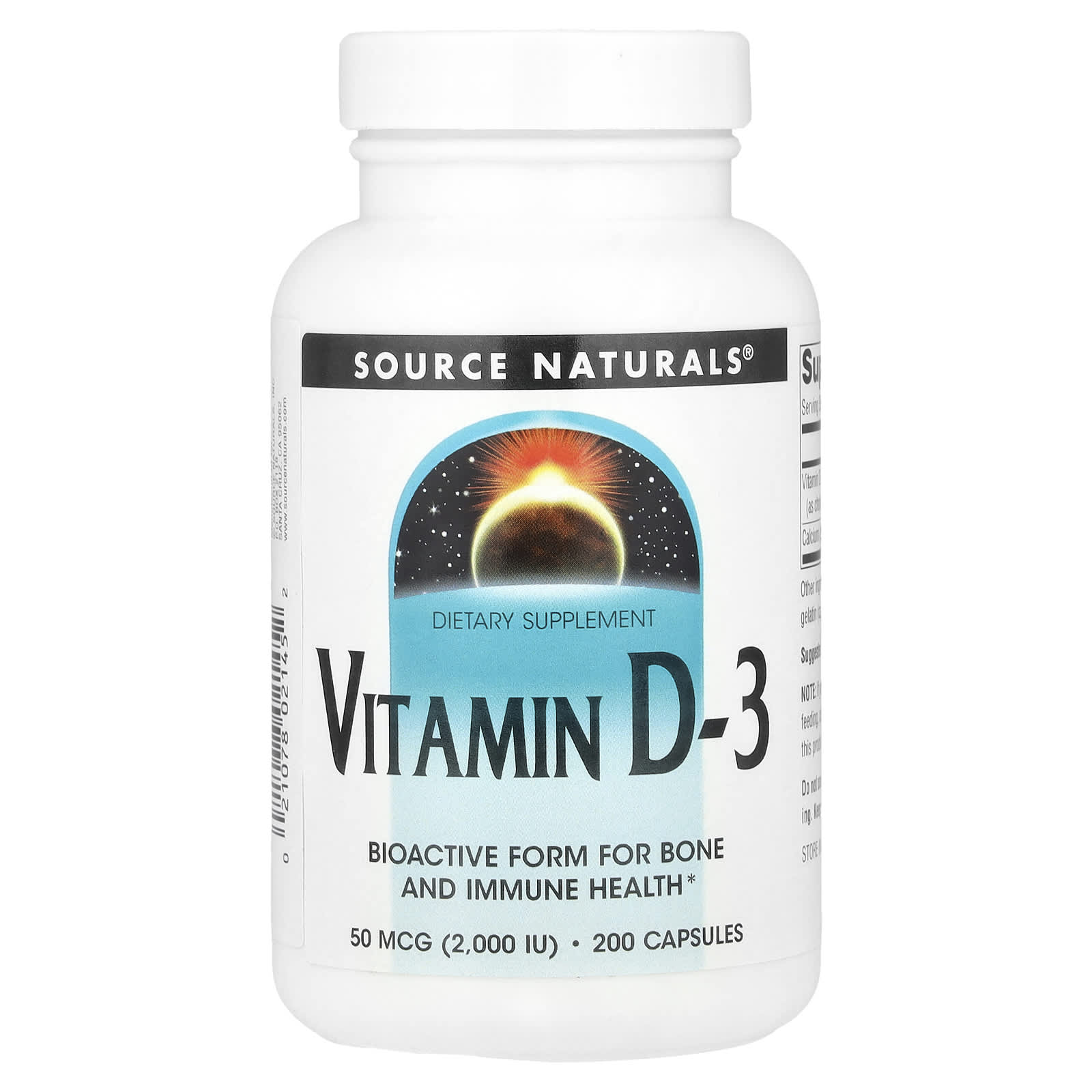 Source Naturals Витамин D3 2000 МЕ 200 мягких таблеток 2090₽