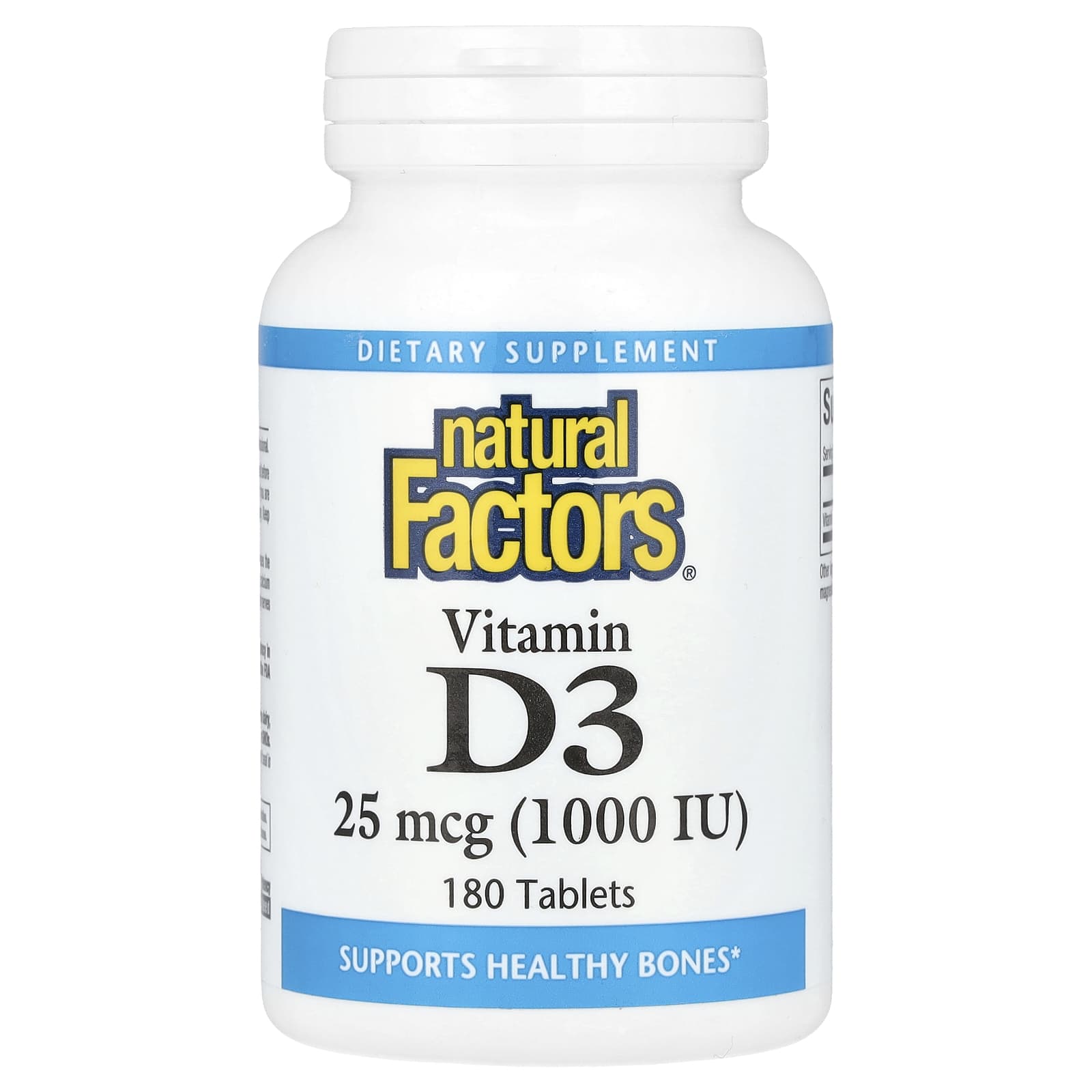 Natural Factors Витамин D3 1000 МЕ 180 таблеток 1890₽