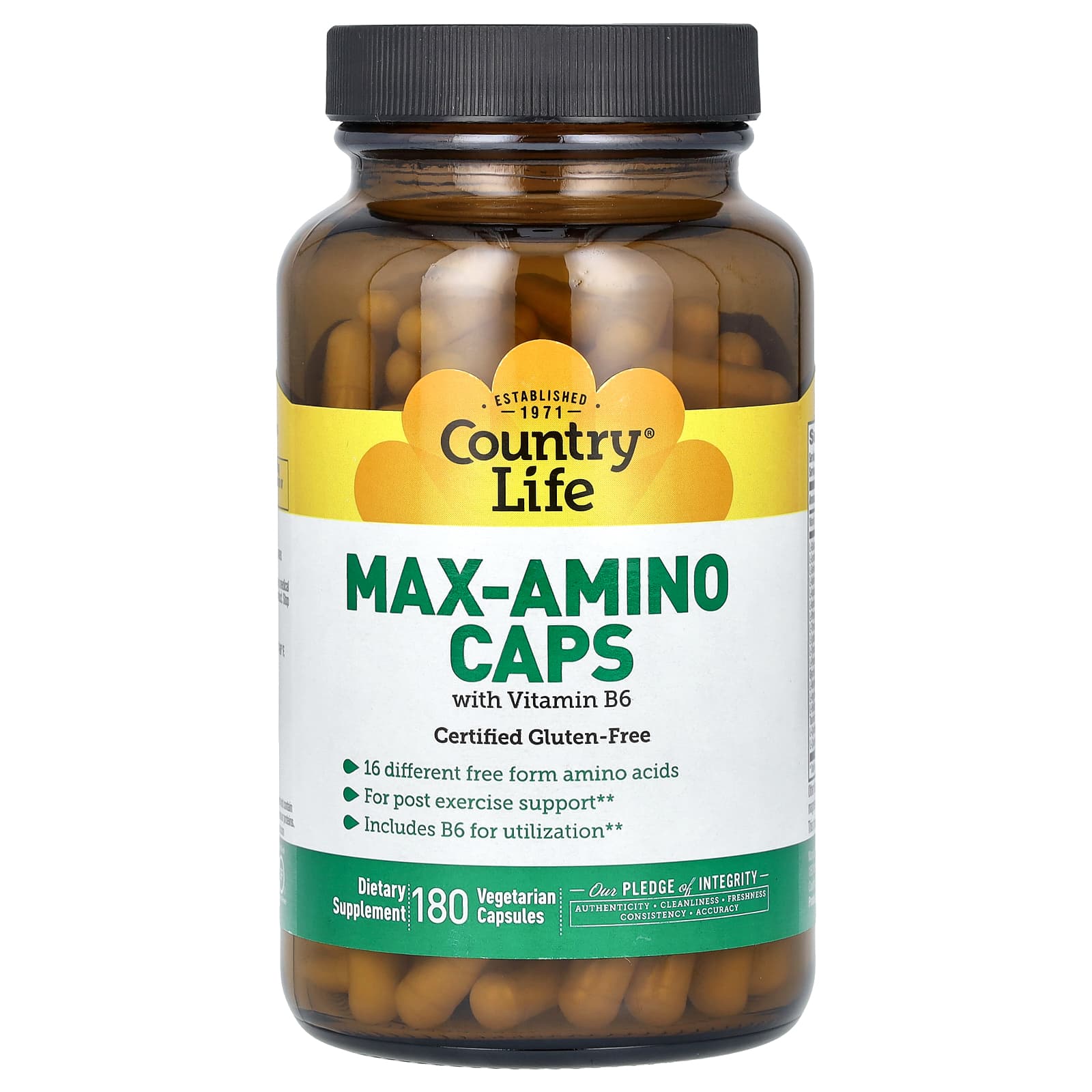 Country Life Max-Amino Caps с витамином B-6 180 вегетарианских капсул 6190₽