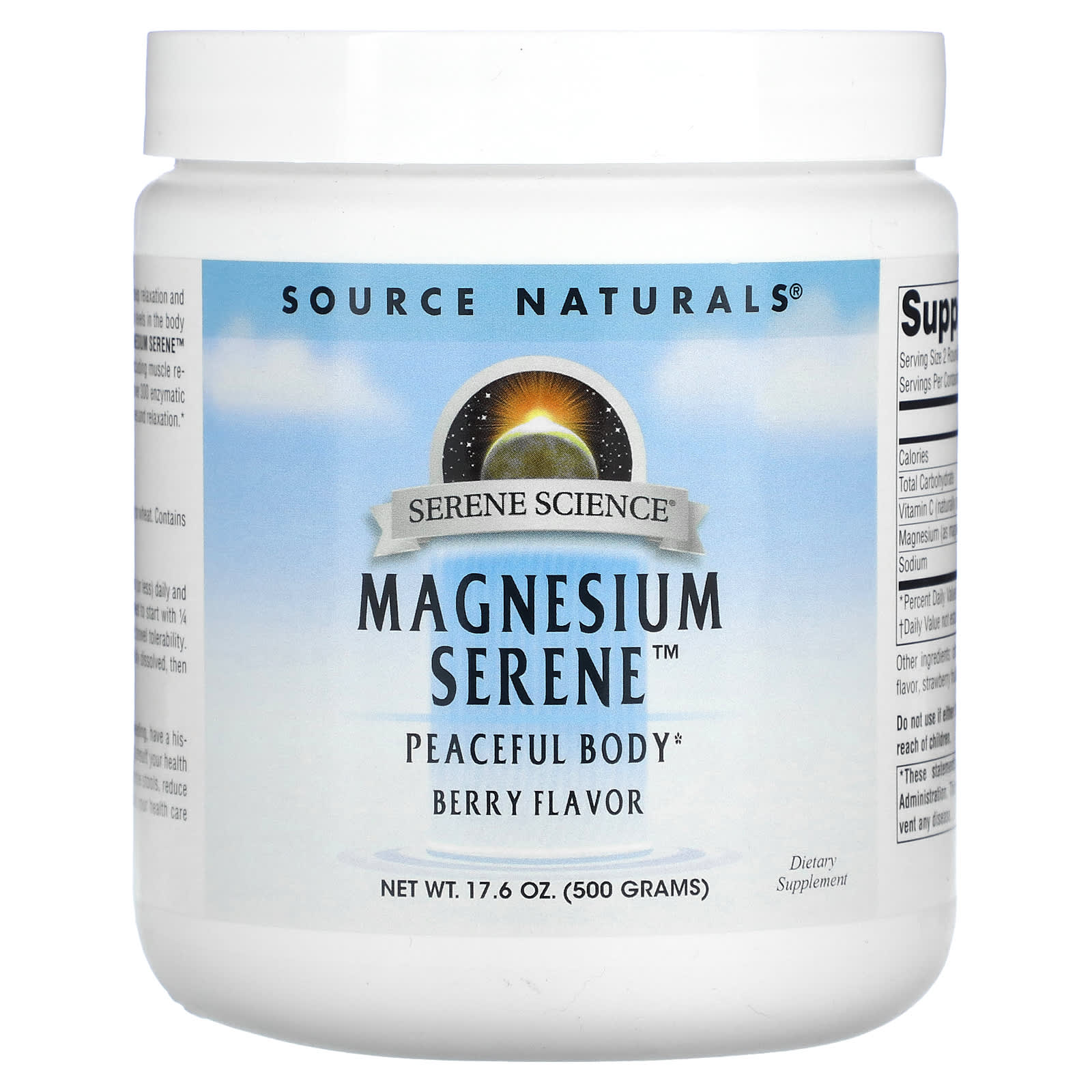 Source Naturals Magnesium Serene со вкусом ягод 176 унции 500 г 7190₽