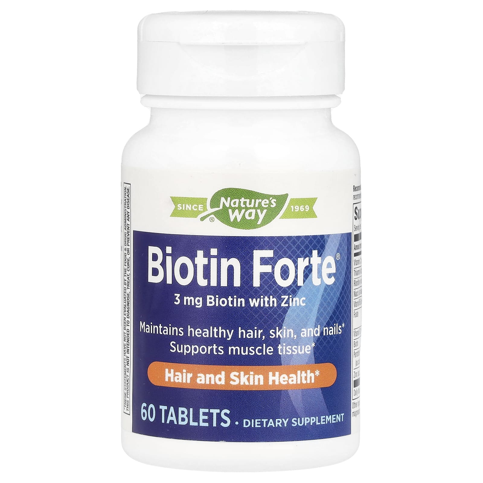 Natures Way Biotin Forte биотин с цинком 3 мг 60 таблеток 2090₽