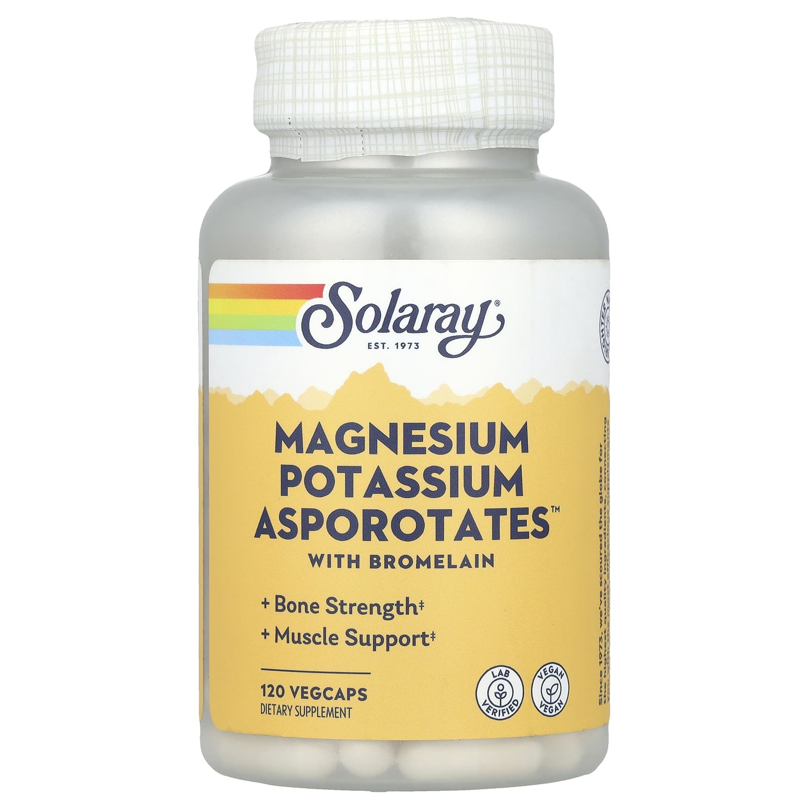 Solaray Magnesium Potassium Asporotates аспартат магния и калия 120 растительных капсул 3790₽