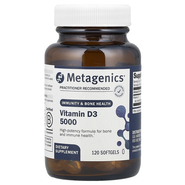 Metagenics, D3 5000, 120 гелевых капсул